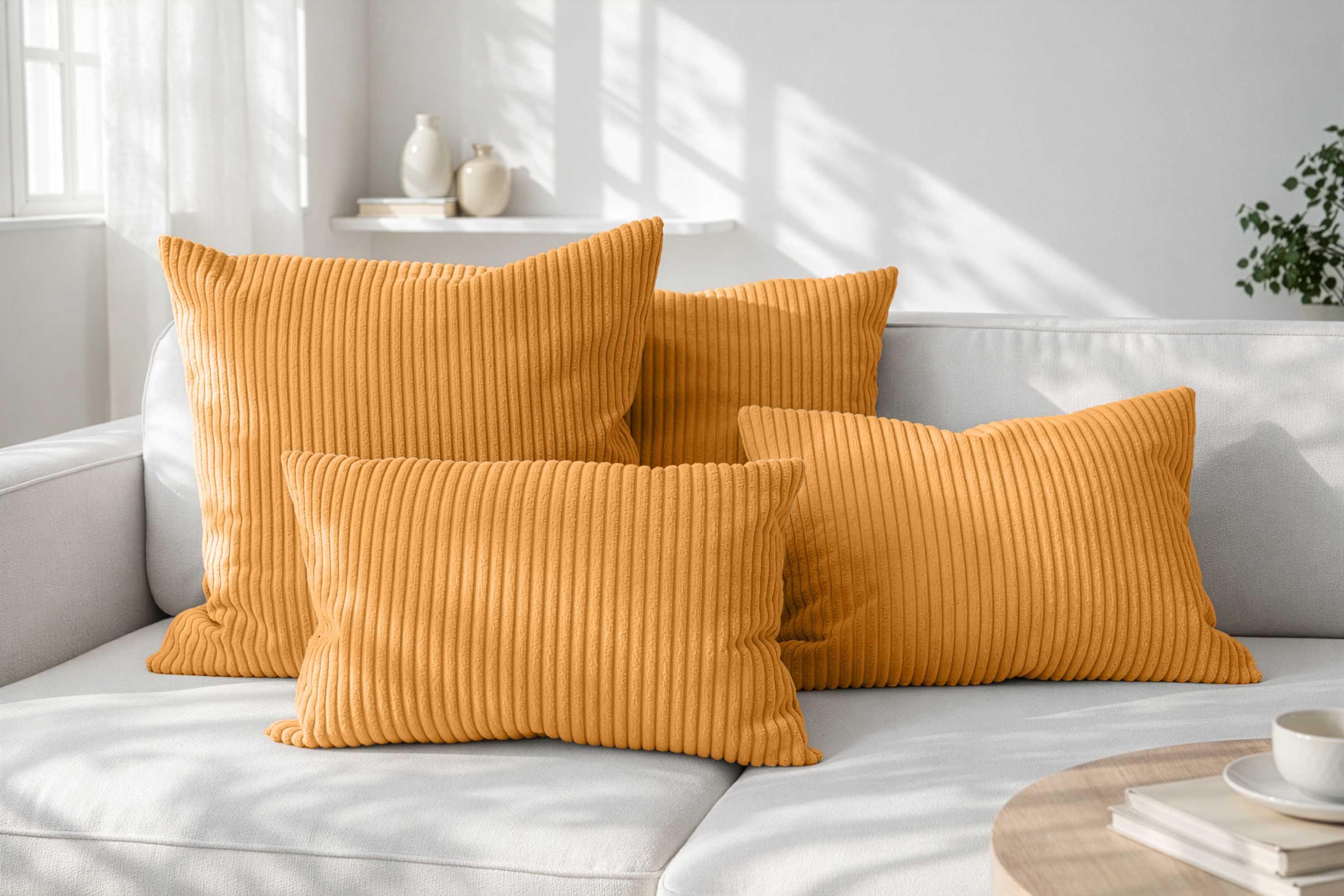 Amilian Dekokissen 4er Set mit Füllung - weiche Sofakissen - 2x 40x40 cm + 2x 35x45 cm, (4 Stück) Kuschelkissen - Couchkissen mit Kissenfüllung - Zierkissen