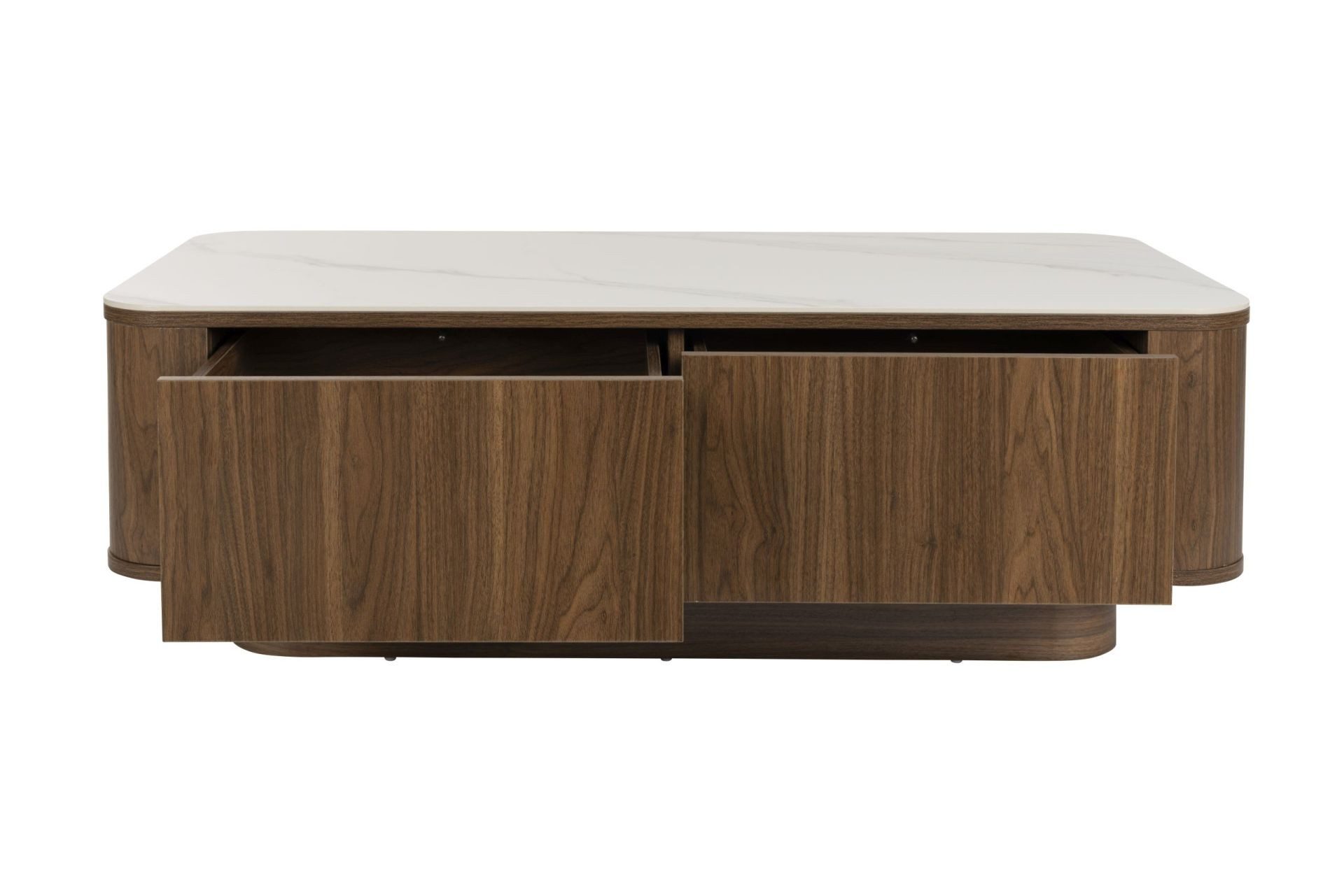 Vintagehaus Couchtisch Almira Warm-Scandi 2-Schub Marmoroptik – Bild 2 von 5