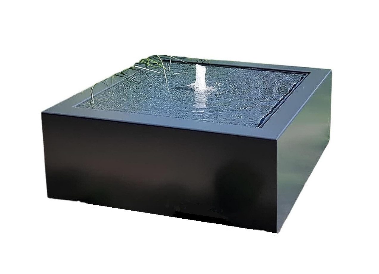 JVmoebel Zierbrunnen Edelstahl-Dekobrunnen in Grau mit kunstvollem Springbrunnen-Design, Made in Europe