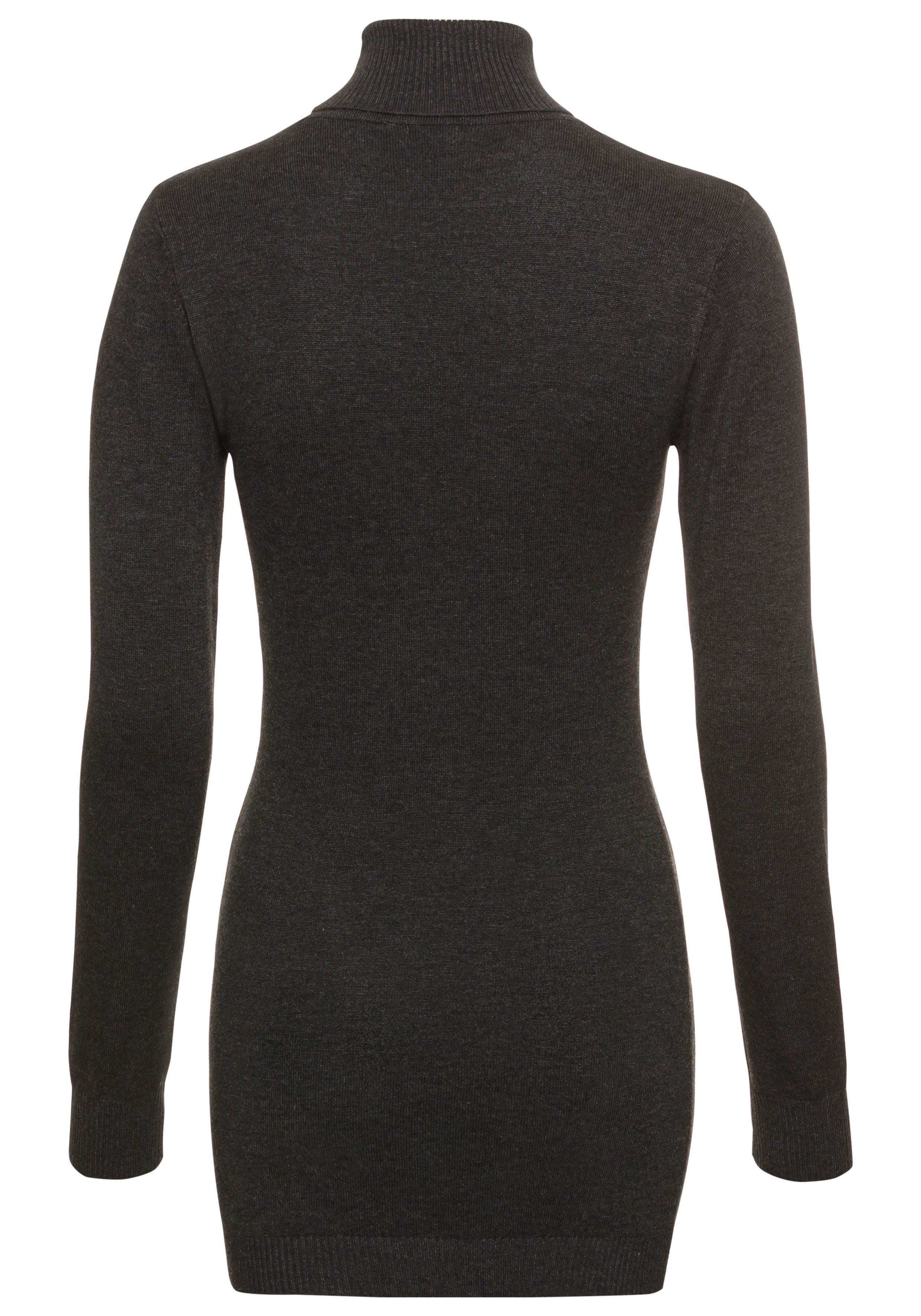 Laura Scott Rollkragenpullover Feinstrick in figurbetonter Longform