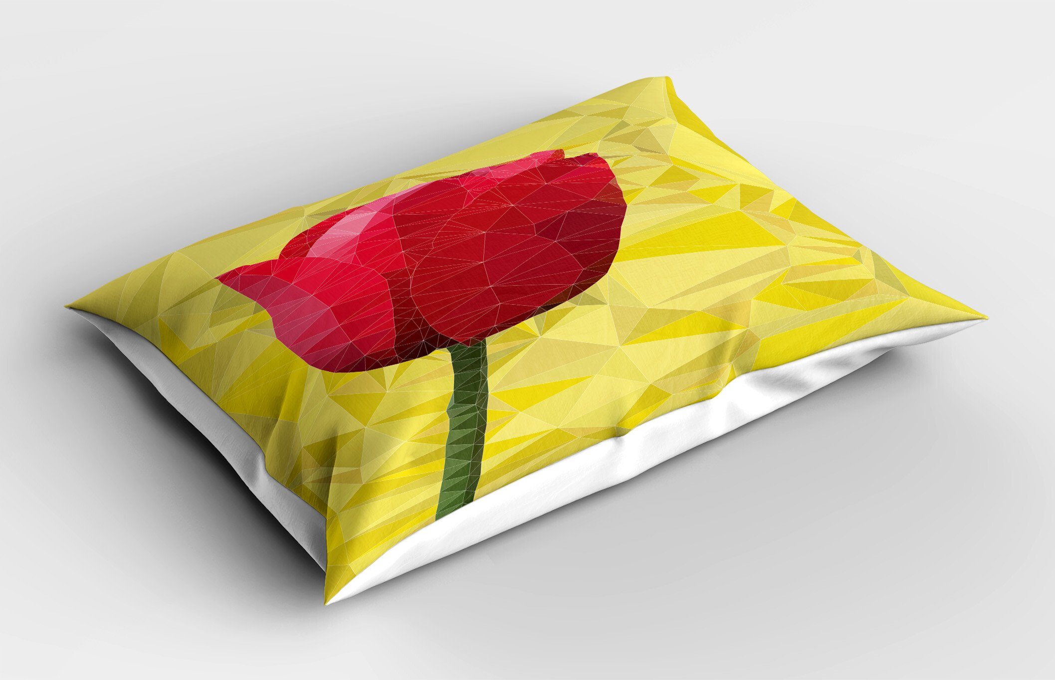Abakuhaus Polygonen Stück), Dekorativer Size Gedruckter Standard (1 Tulip Kissenbezüge Kopfkissenbezug, Geometrisch Blooming