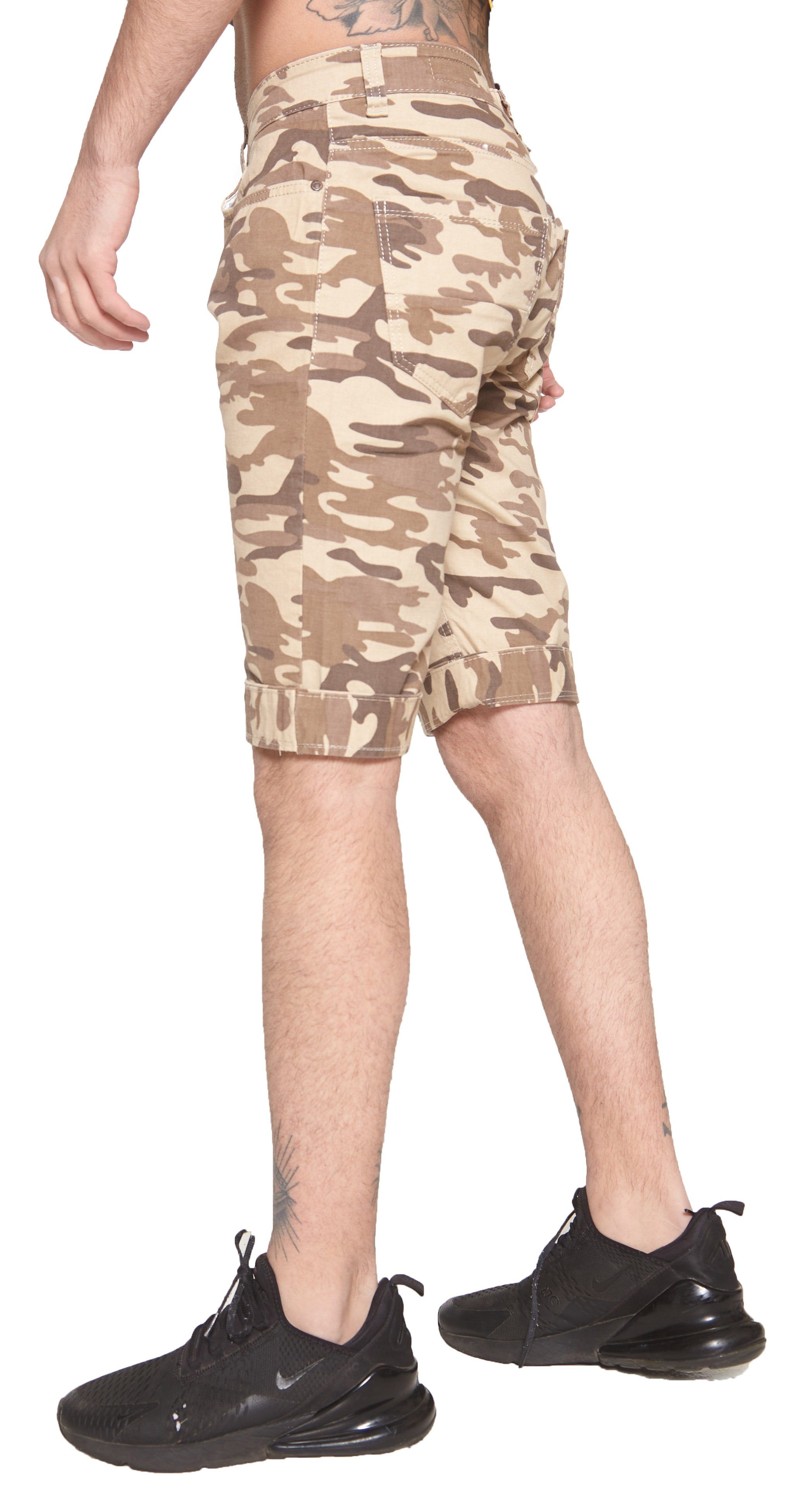 Shorts Bermudas Mixed Kayna 1-tlg., Sweatpants, Color Kurze Camouflage Männer Jeans Hose Freizeit John im Design) modischem Herren Hose Casual Fitness (Kurze Bermudas