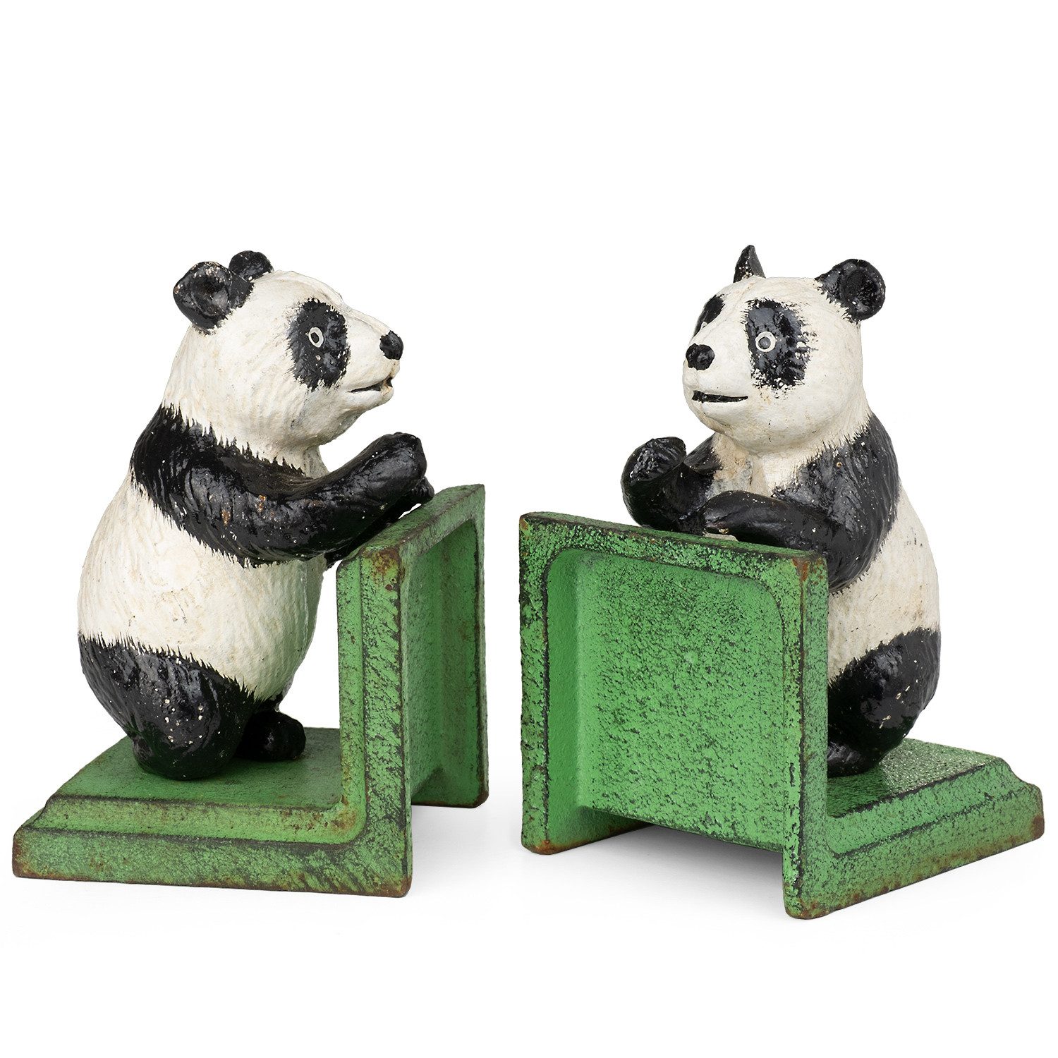 Moritz Buchstütze 2er Set Buchstützen Pandabären, Buchstützen Halter für Regal Buchständer Buchhalter Katzenmotiv