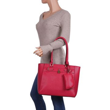 Ital-Design Schultertasche Mittelgroße, Damentasche Shopper Handtasche mit extra-Tasche