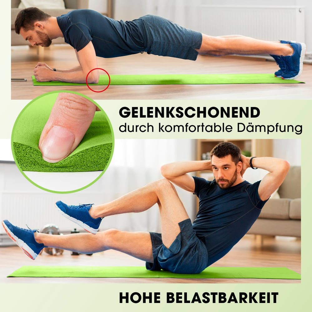 #DoYourFitness Yogamatte Gelenkschonende Gymnastikmatte, 183cm x 61cm [Indoor/Outdoor], rutschfeste dicke Gymnastikmatte Fitnessmatte Sport Trainings Matte – Bild 4 von 5
