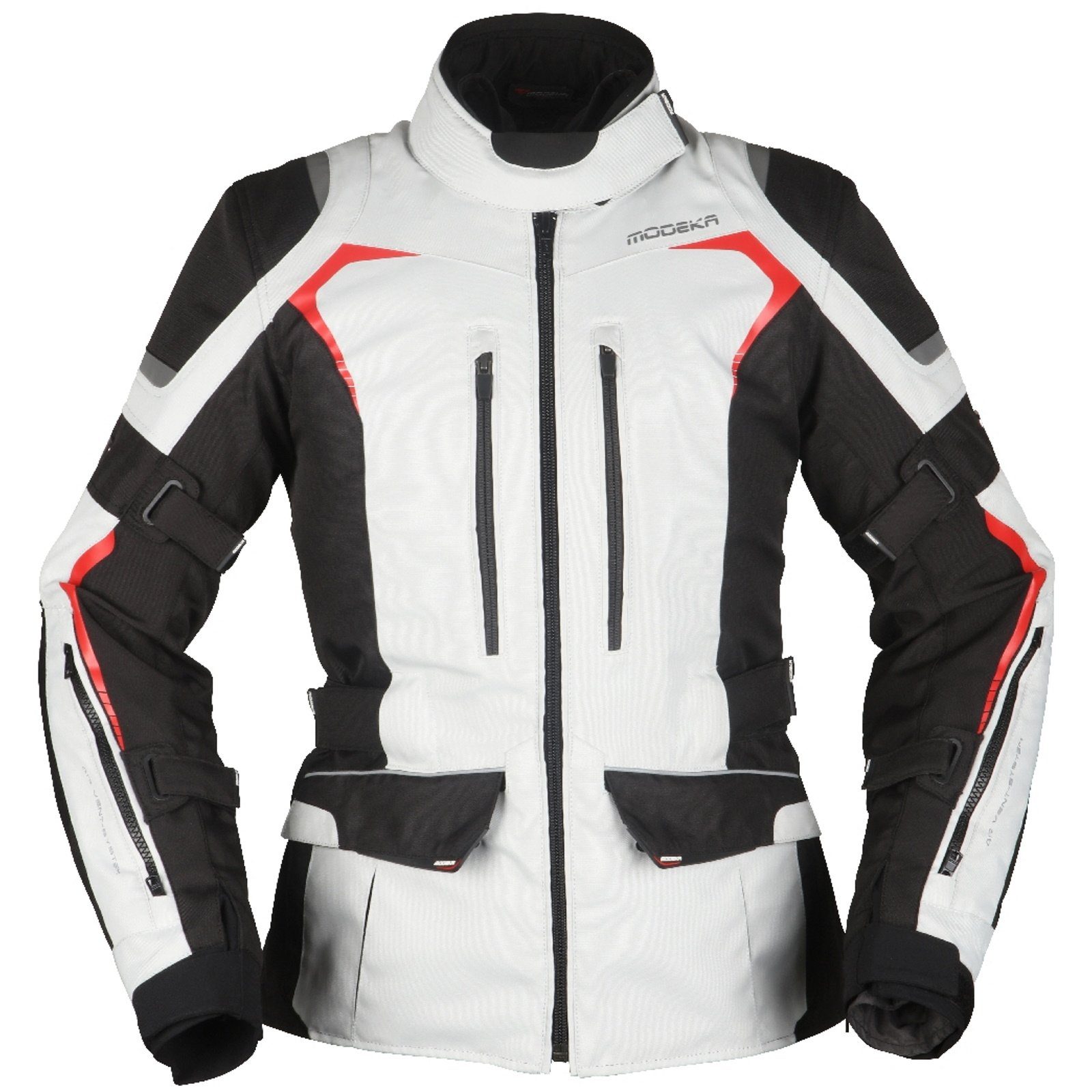 Modeka Motorradjacke Modeka Elaya Lady Textiljacke Damen hellgrau / schwarz günstig online kaufen