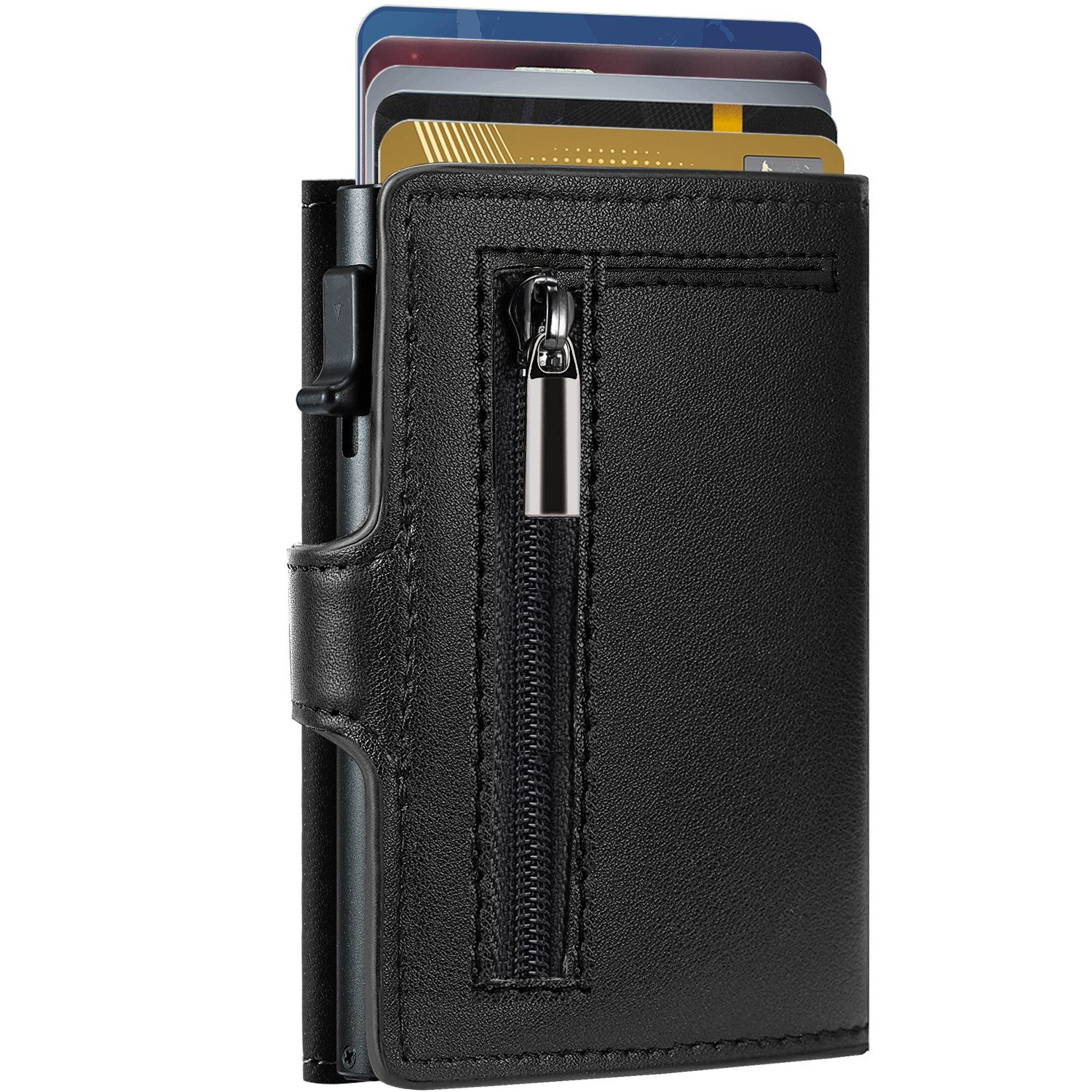 Forrlite Geldbörse Geldbeutel Herren Slim Wallet mit RFID-Schutz (Premium Leder Portemonnaie Herren mit Münzfach, Tragbar und Langlebig Brieftasche Herren), Mini Kreditkartenetui Kartenetui Männer)