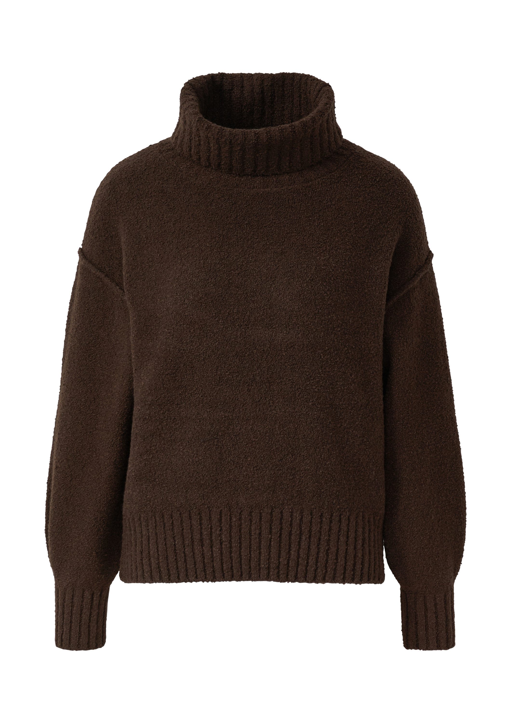 s.Oliver Longpullover Strickpullover Bouclé-Strickpullover mit Rollkragen günstig online kaufen