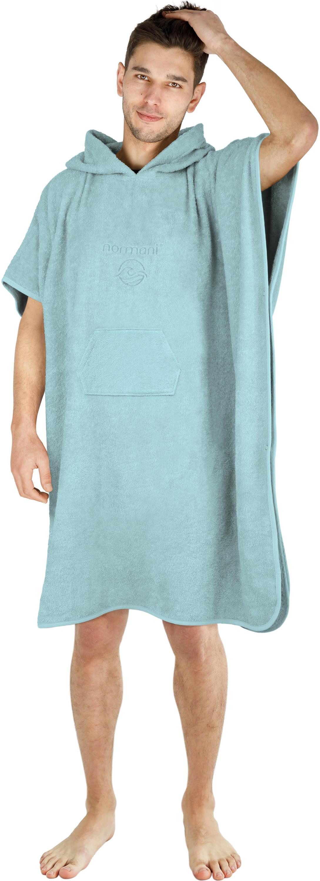 normani Badeponcho Badeponcho aus Bio-Baumwolle Sitra, Bio-Baumwolle, Kapuze, Schlupf, Strandponcho 90x105 cm aus 100 % Öko-Baumwolle mit Kapuze