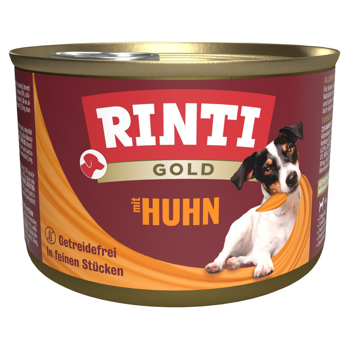 Rinti Gold mit Huhnstückchen 185 g - 12 Stück, Nassfutter für: Hund von Rinti