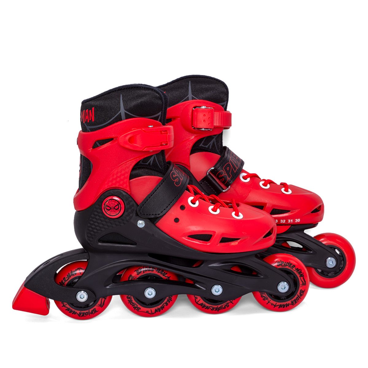 MARVEL Rollschuhe Spider Man Kinder Rollschuhe Inline mit PU Rollen 34 bis 37, (Set)