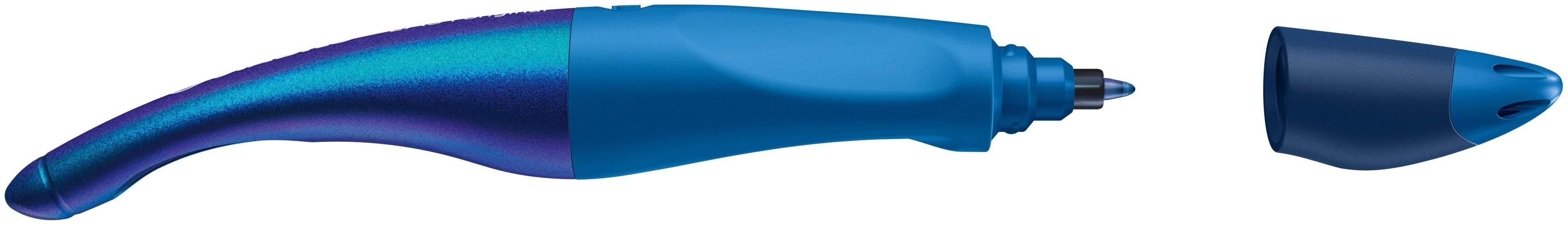 STABILO Tintenroller Linkshänder - Holograph Edition blau, inkl. Patrone