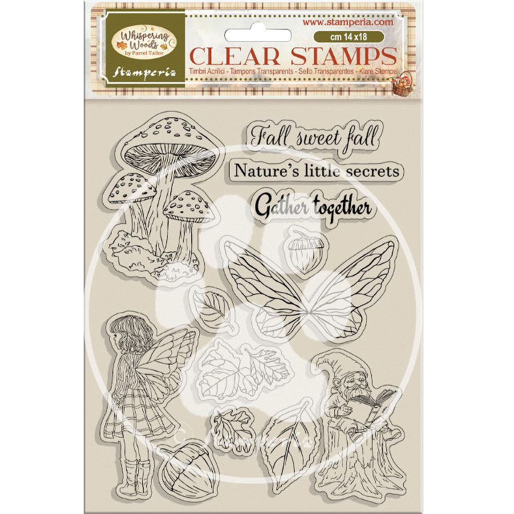 Stamperia Stempel Clear-Stamps Whispering Woods, 13 Stück