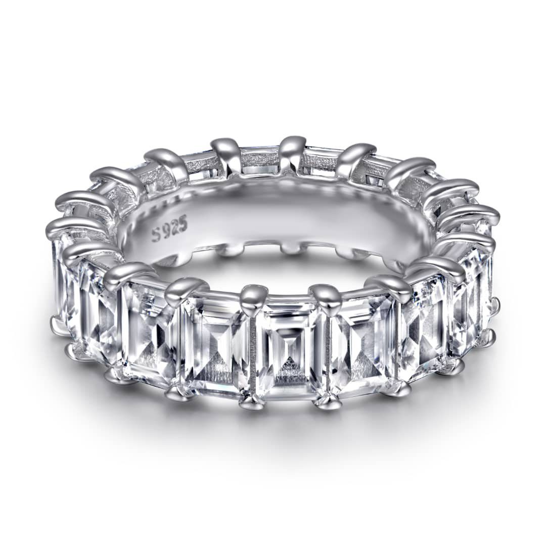 Lisandra Scott Silberring 18K Funkelnder Baguette Eternity Ring 925 Sterlin günstig online kaufen