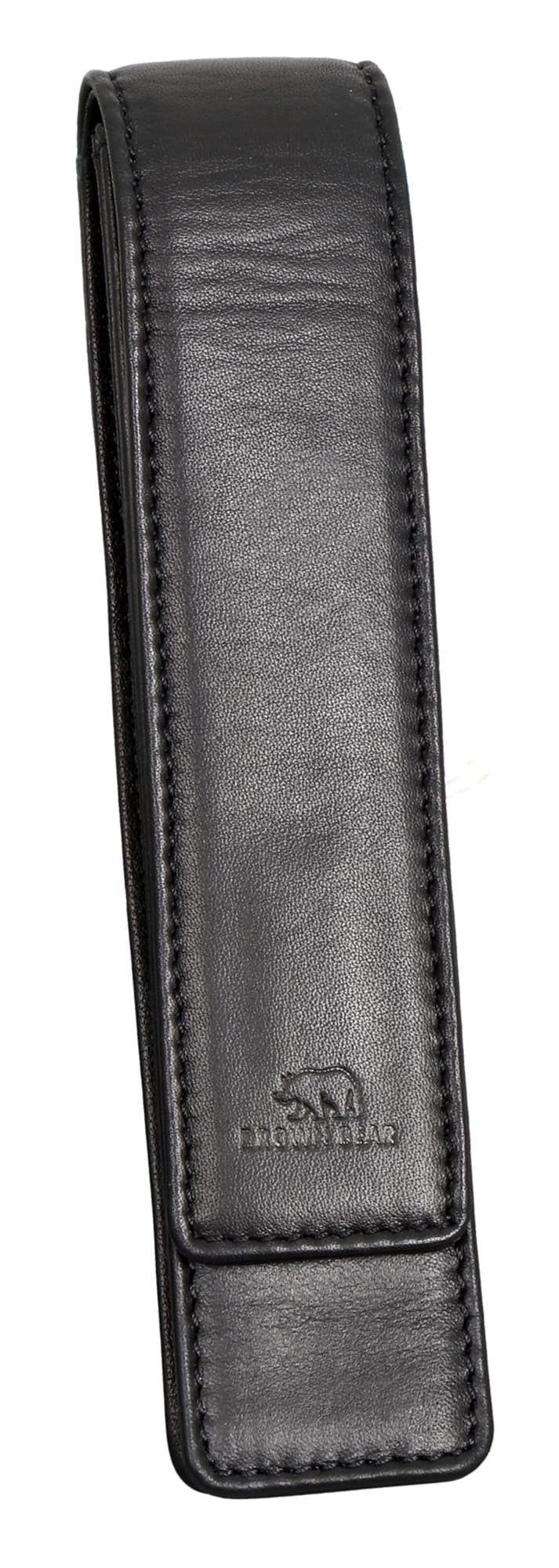 Golf und Brown Bear Stift, 01 - aus Fülleretui Nappa mit einen Herren für Magnetverschluss für Echtleder Schwarz Schreibgeräteetui Damen