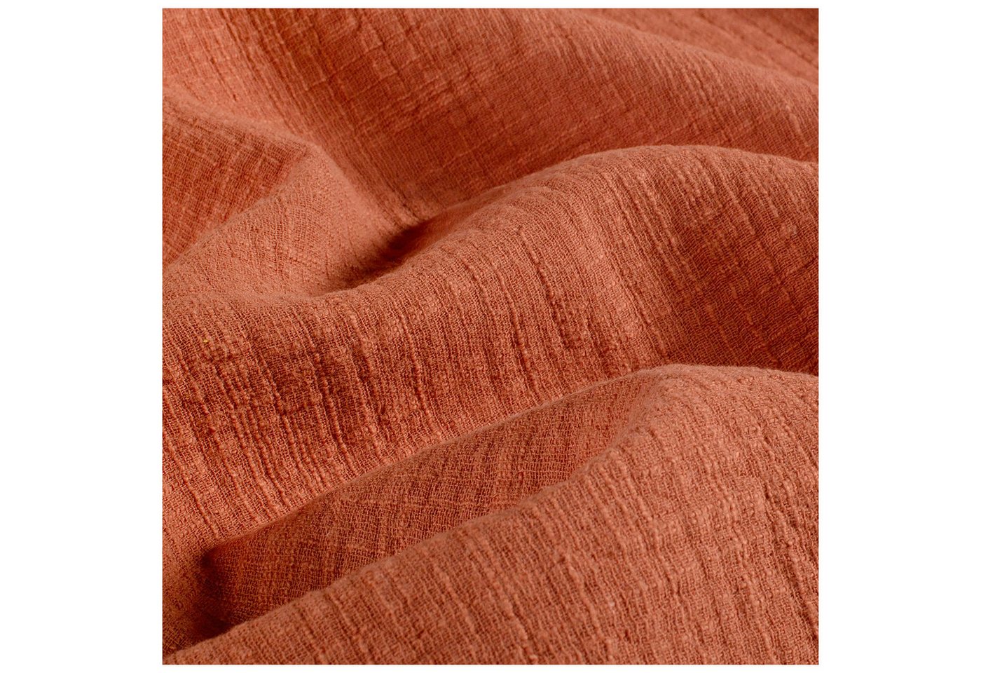 Thumbnail - maDDma Stoff Musselin Slub Double Gauze ab 1m x 1,30m unifarben Baumwollstoff, terracotta