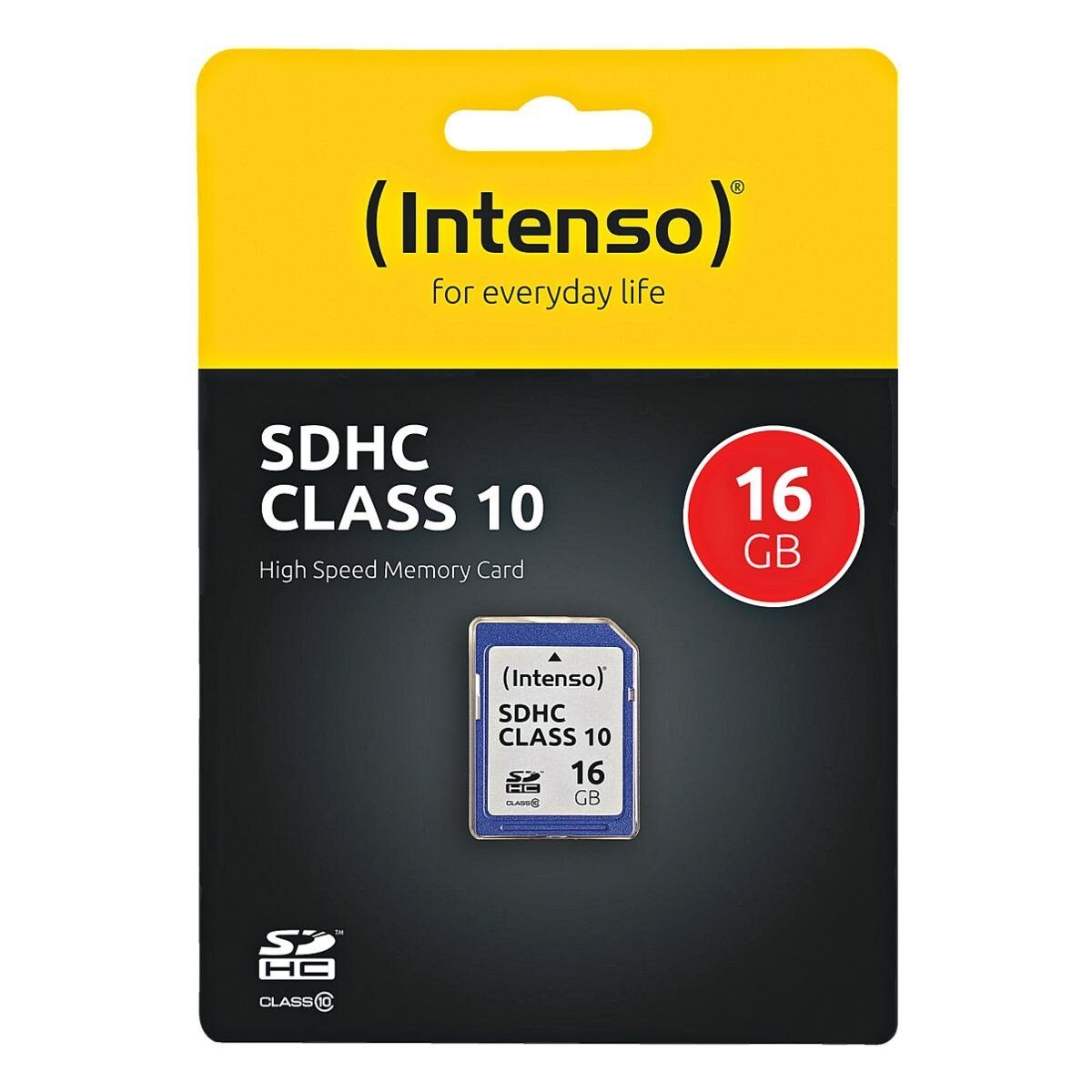 Intenso Intenso Class10 Speicherkarte (16 GB, Schreib-/Lesegeschwindigkeit: 12 / 20 MB/Sek)