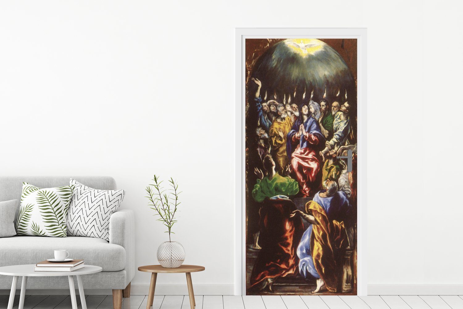 MuchoWow Türtapete Pfingsten - Gemälde, Tür, Türaufkleber, St), Fototapete (1 cm 75x205 bedruckt, für El Greco Matt