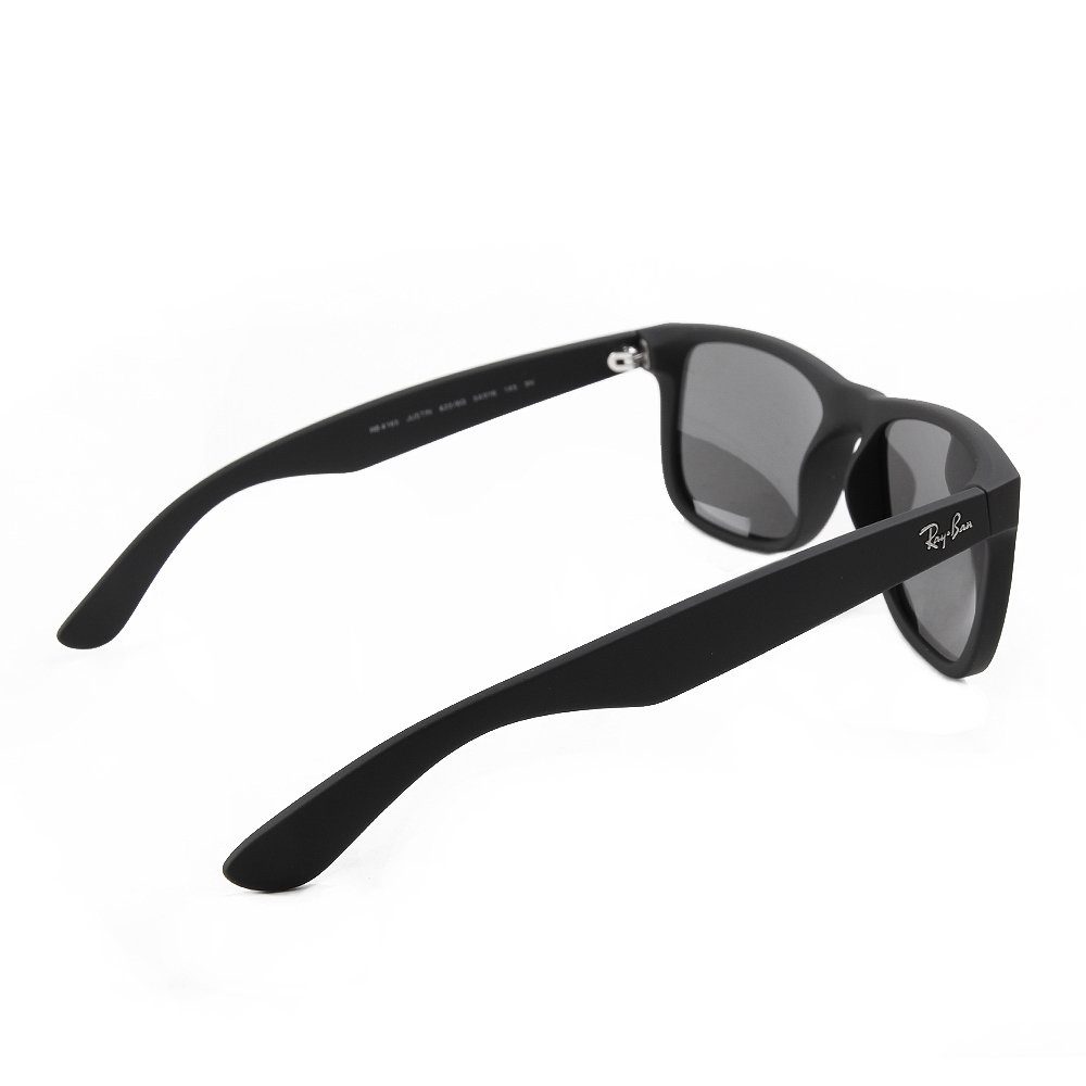 Ray-Ban Sonnenbrille Ray-Ban Justin RB4165 622/6G Rubber Black Grey Mirror Silver