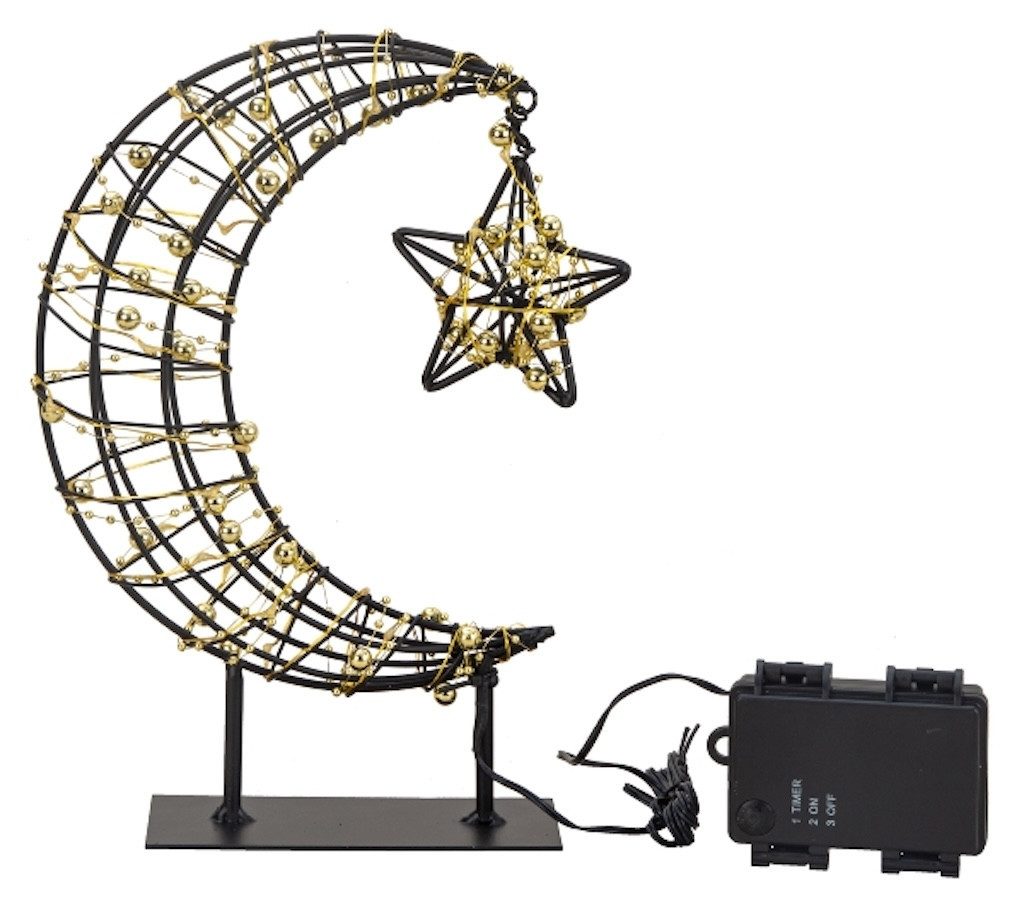 Mel-O-Design LED Dekoobjekt XXL LunaStar LED Outdoor Leuchte - Deko Mond mit Stern, LED fest integriert