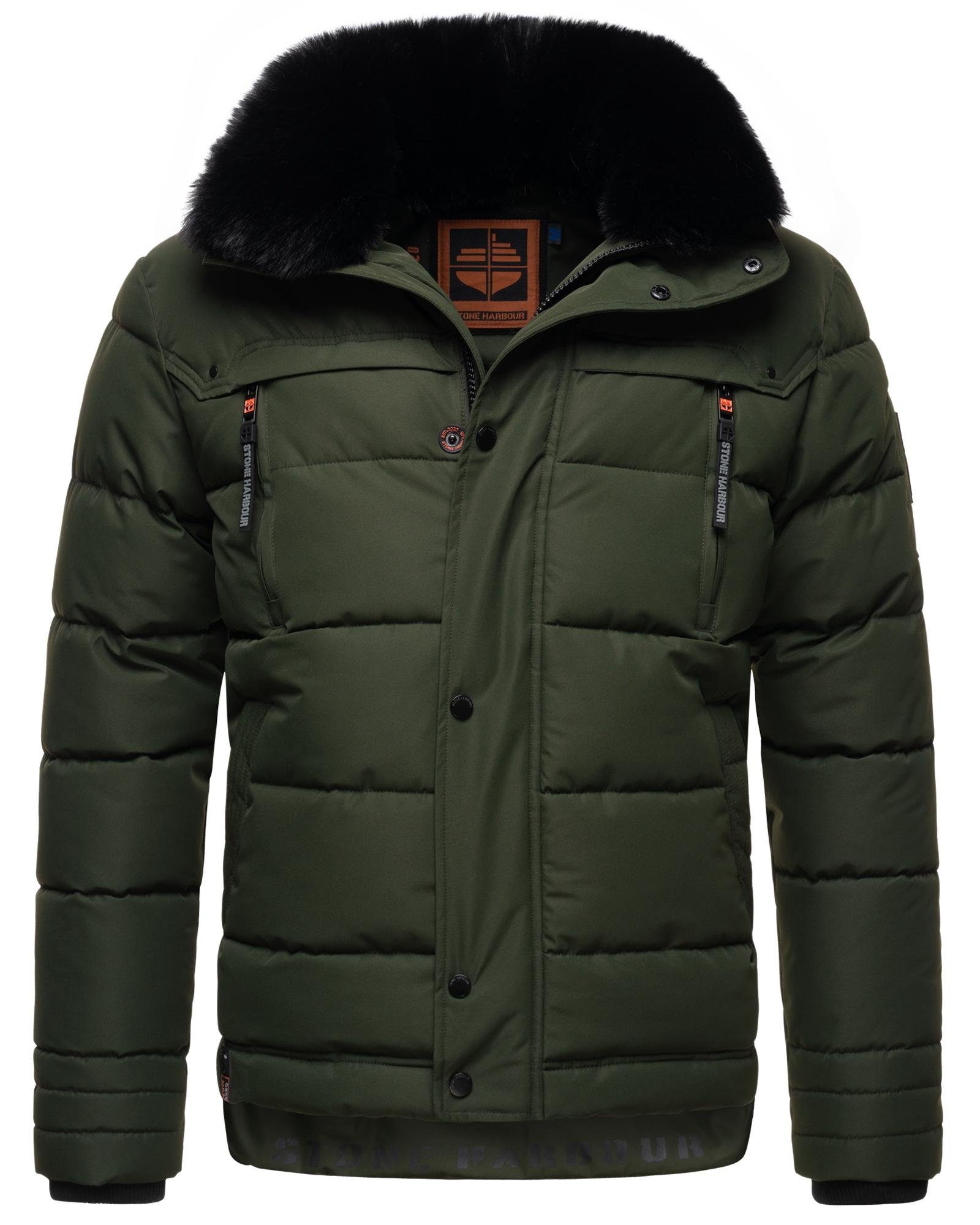 Stone Harbour Steppjacke Witas gesteppte Herren Winterjacke mit abnehmbarer Kapuze