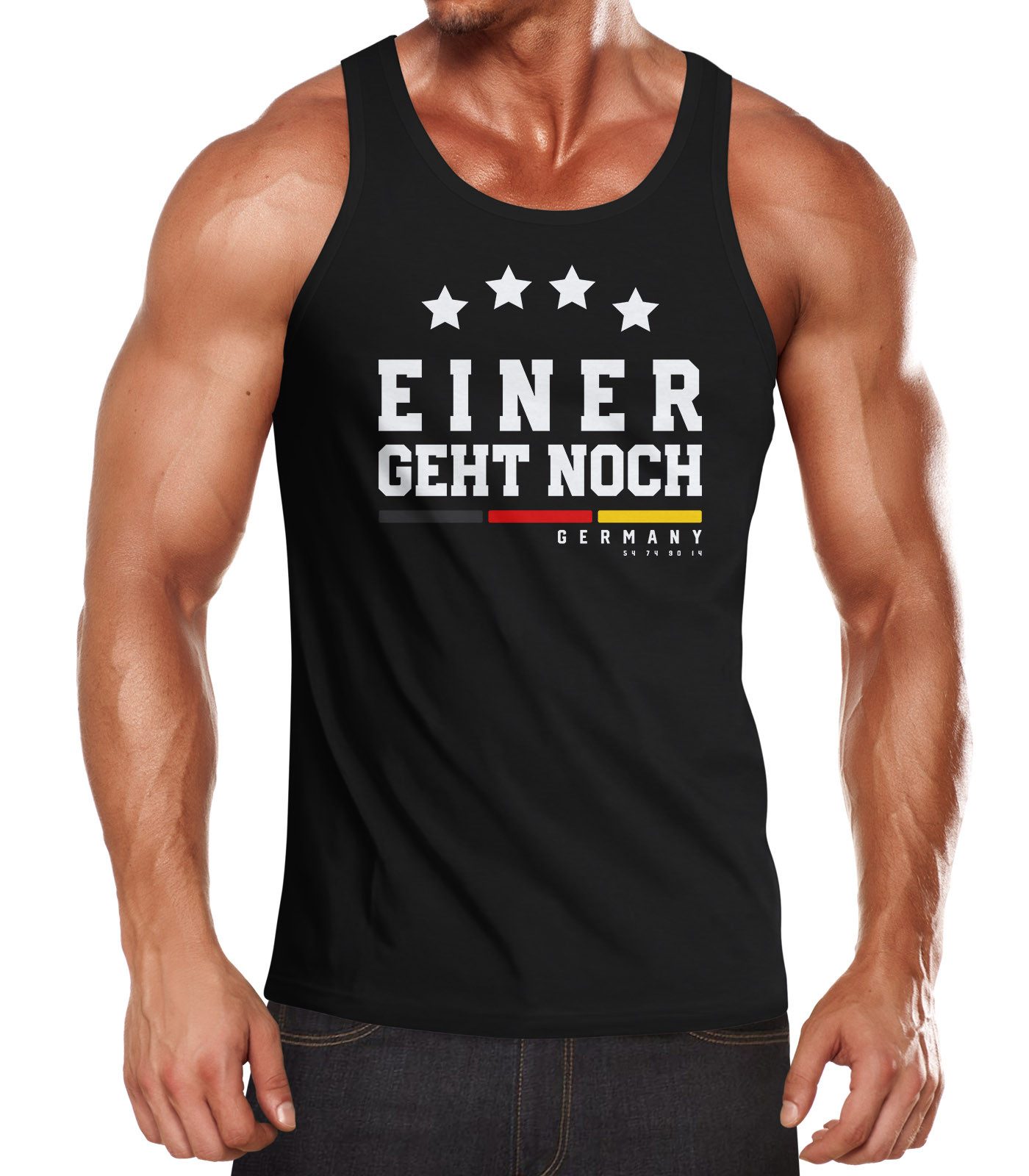MoonWorks Tanktop Herren Fan-Shirt Tank-Top Achselshirt Muskelshirt Deutschland Einer mit Print