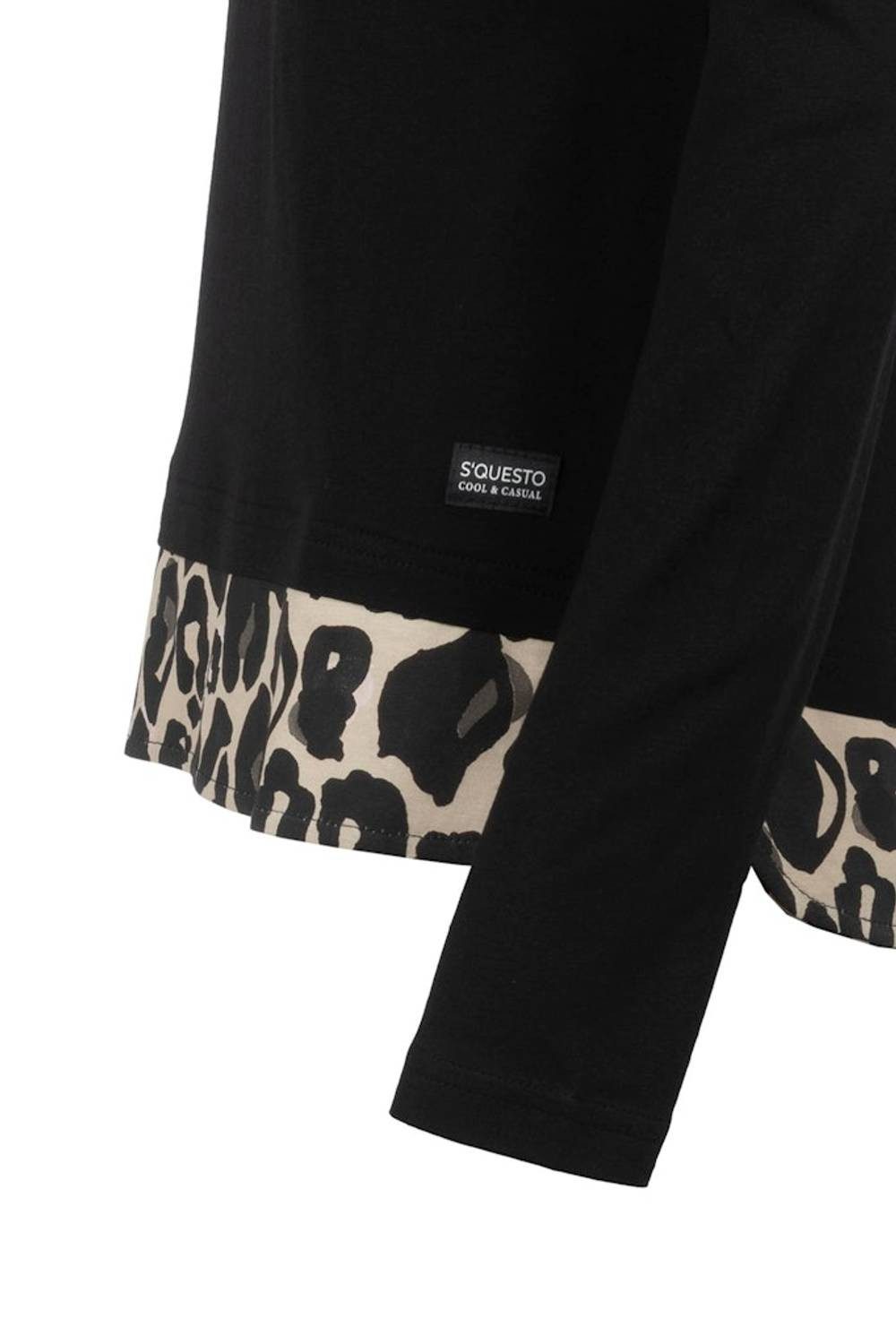 Soquesto Sweatshirt 6180-505355-9000 Auffällige Leo-Elemente für einen trendigen Look