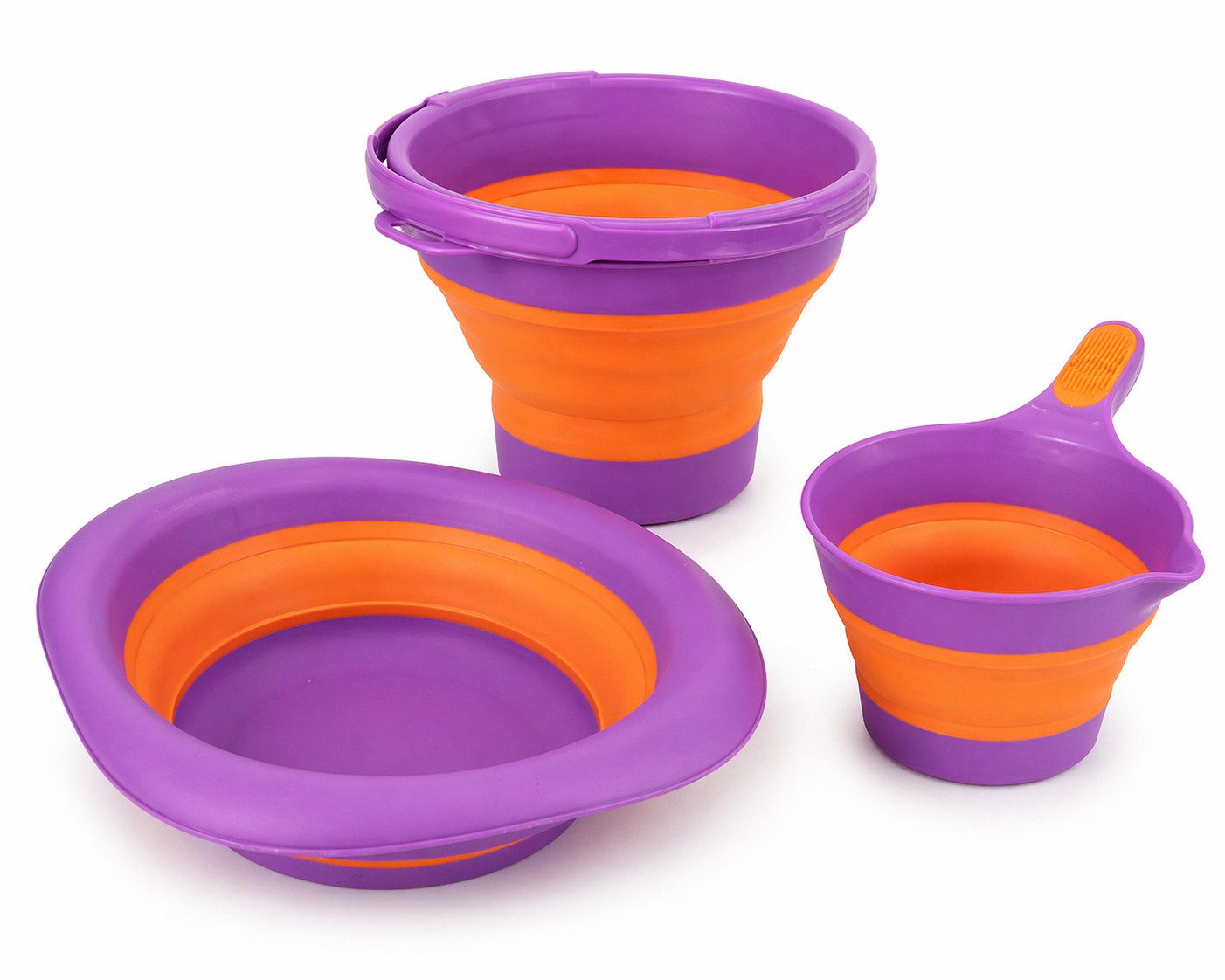Boncuks Home Babybadewanne Baby Badewanne Set mit Zubehör 60cm-Kompakt, Lila/Orange
