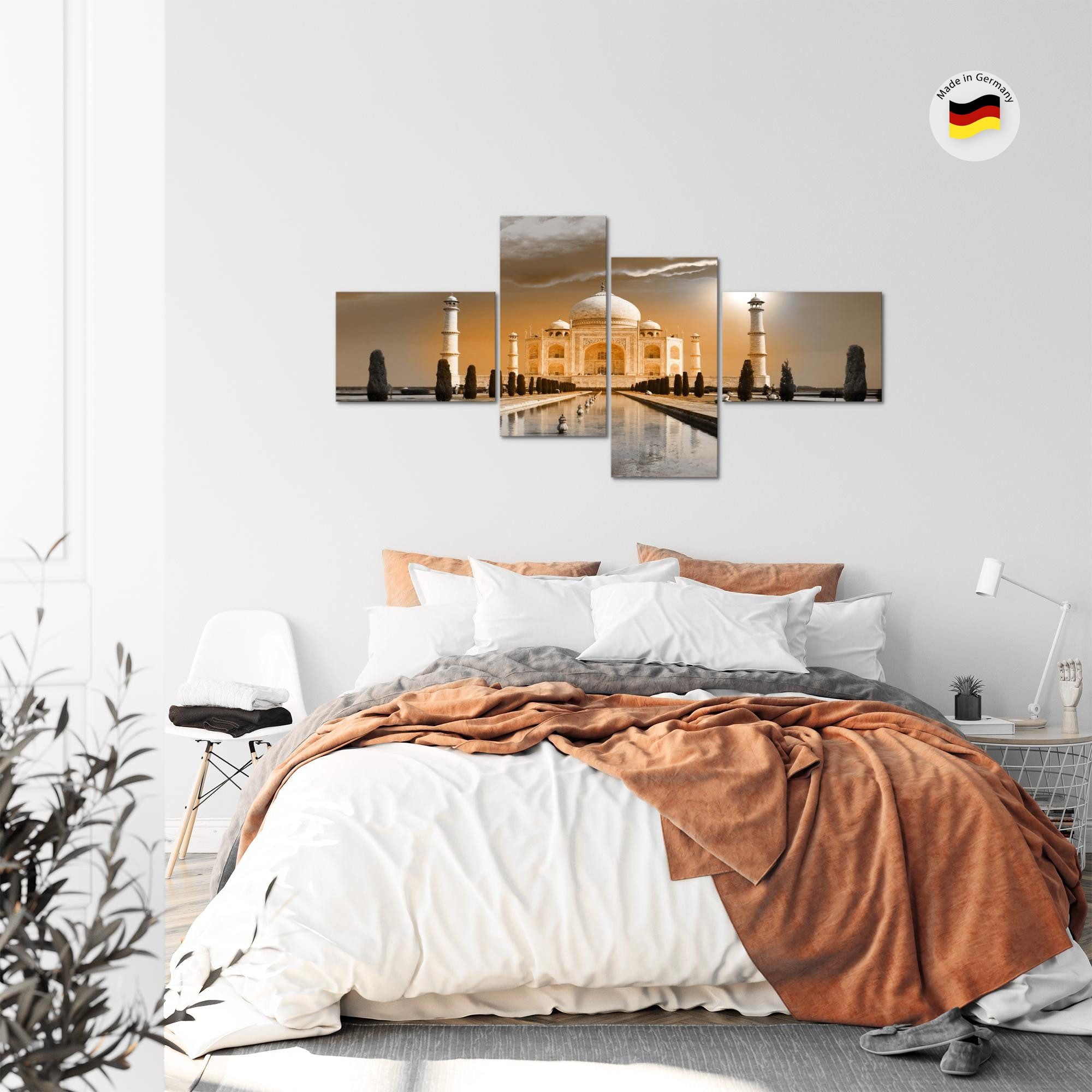 Runa Art Wandbild Taj Mahal Indien Kunstdruck auf Vlies Leinwand Wanddeko 600541b, 200L x 100B cm