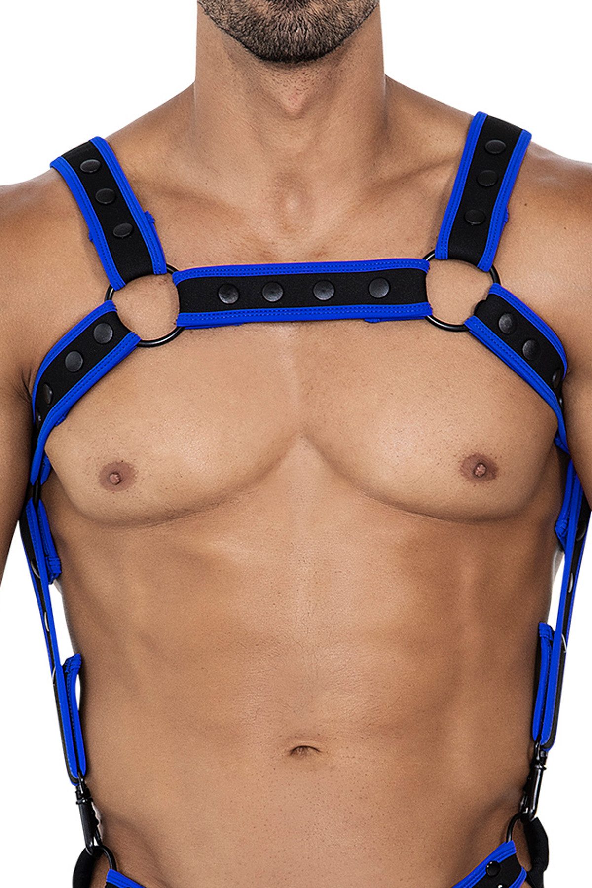 CUT4MEN Body Body Harness in schwarz/neonblau - One Size
