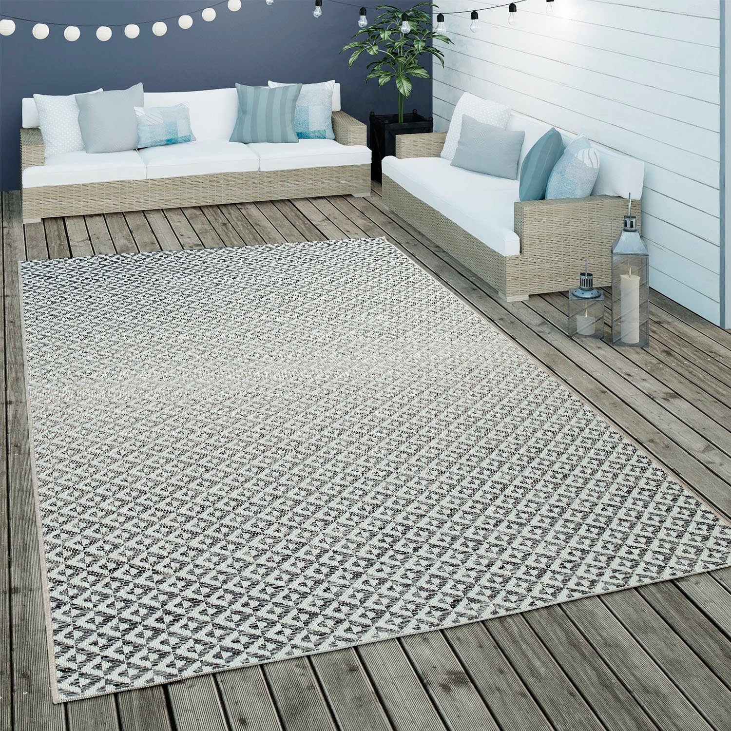 Outdoor Home, 745, und 4 Kortrijk In- rechteckig, mm, geometrisches Teppich Design, modernes Paco geeignet Höhe: Flachgewebe,