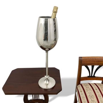 Aubaho Wein- und Sektkühler Sektkühler mit Ständer Weinkühler Flaschenkühler Sektkübel vernickelt