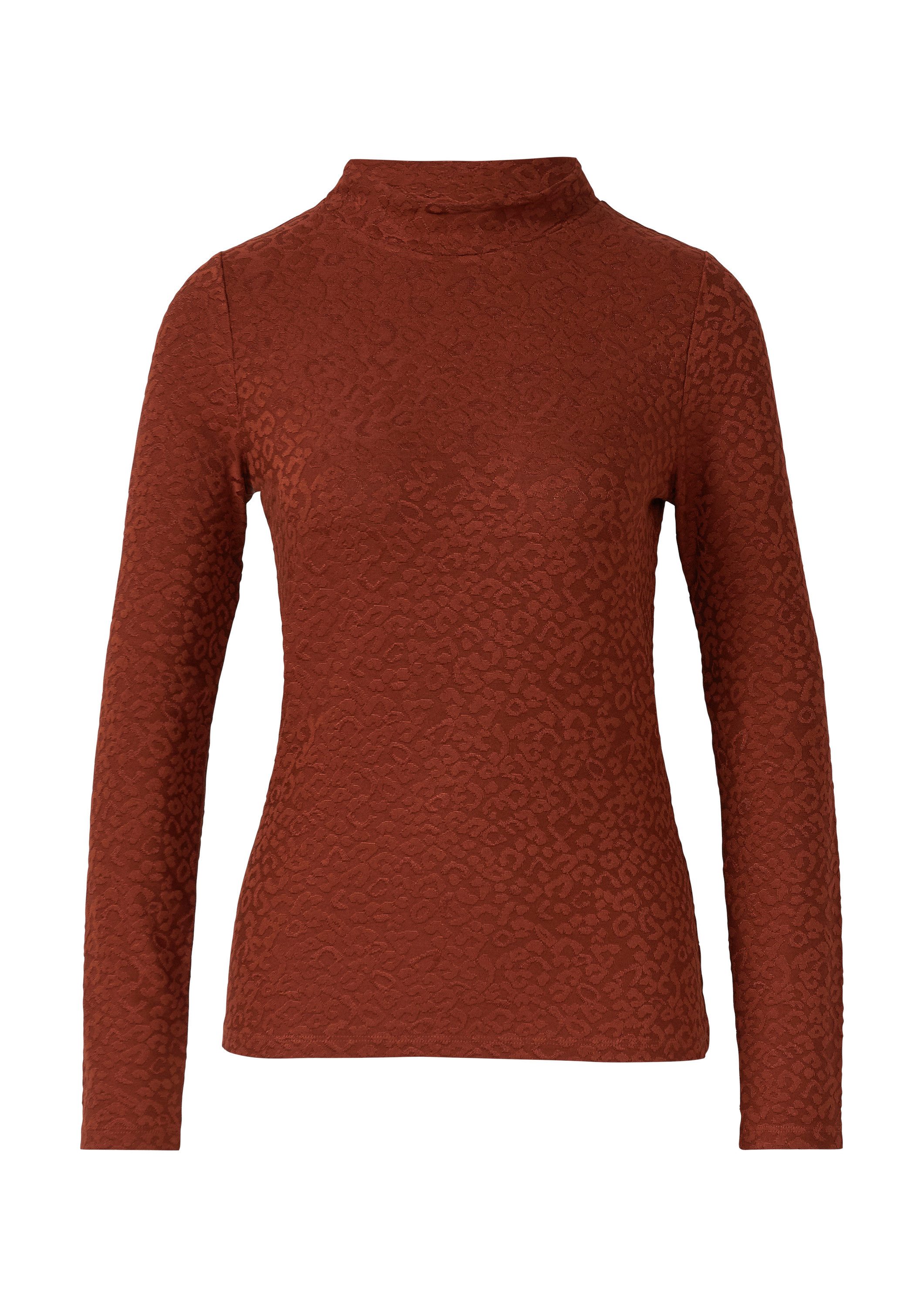 s.Oliver Langarmshirt T-Shirt Leicht glänzendes Jacquard-Shirt günstig online kaufen