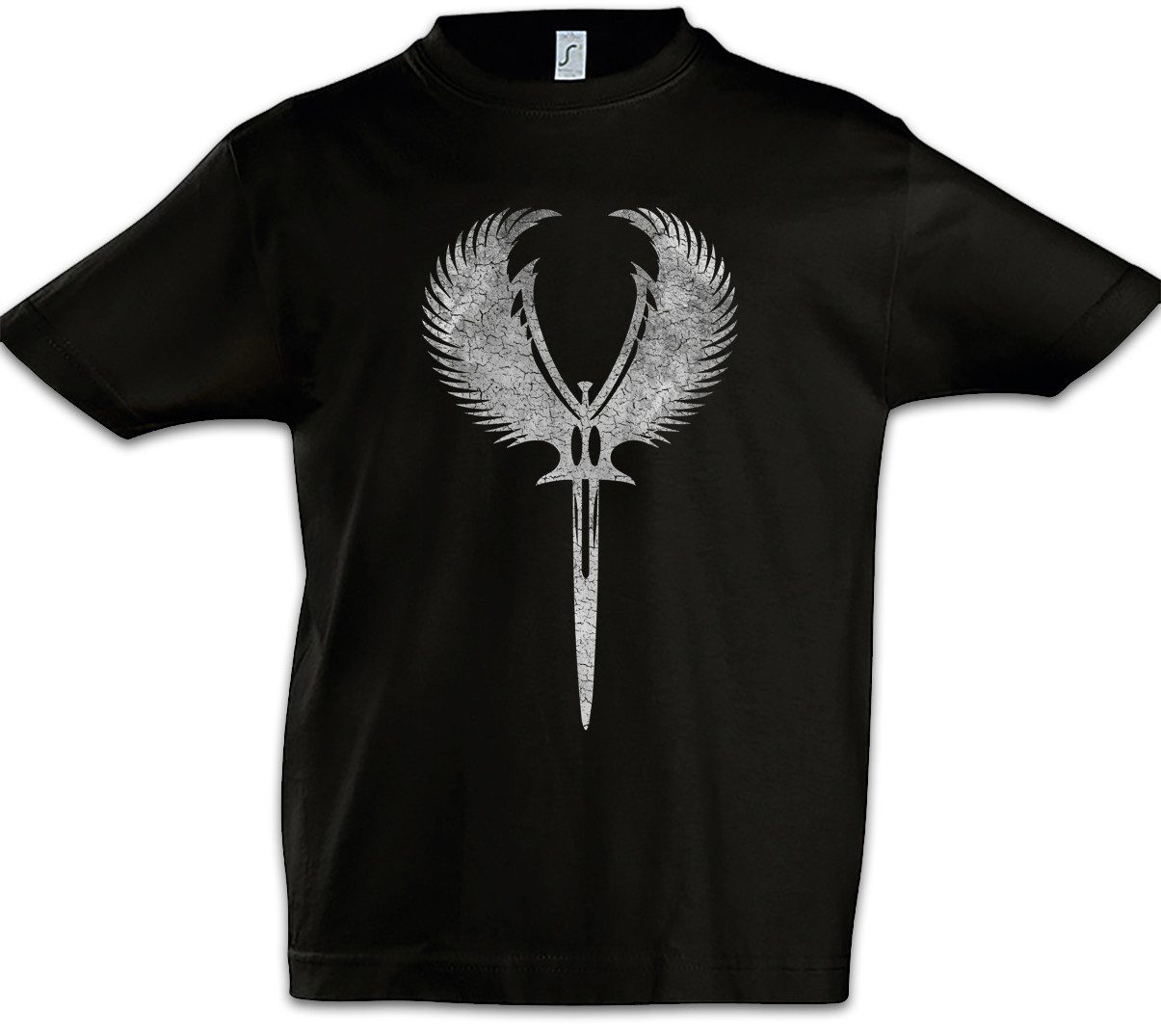 Print-Shirt Valkyrie Sword Symbol Kinder T-Shirt Walküre Walküren Schwert Knoten