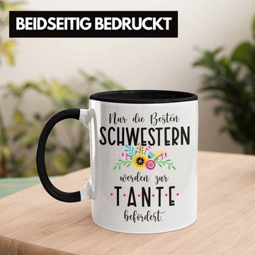 Trendation Tasse Trendation - Du Wirst Tante Tasse 2023 Verkündung Schwangerschaft Baby