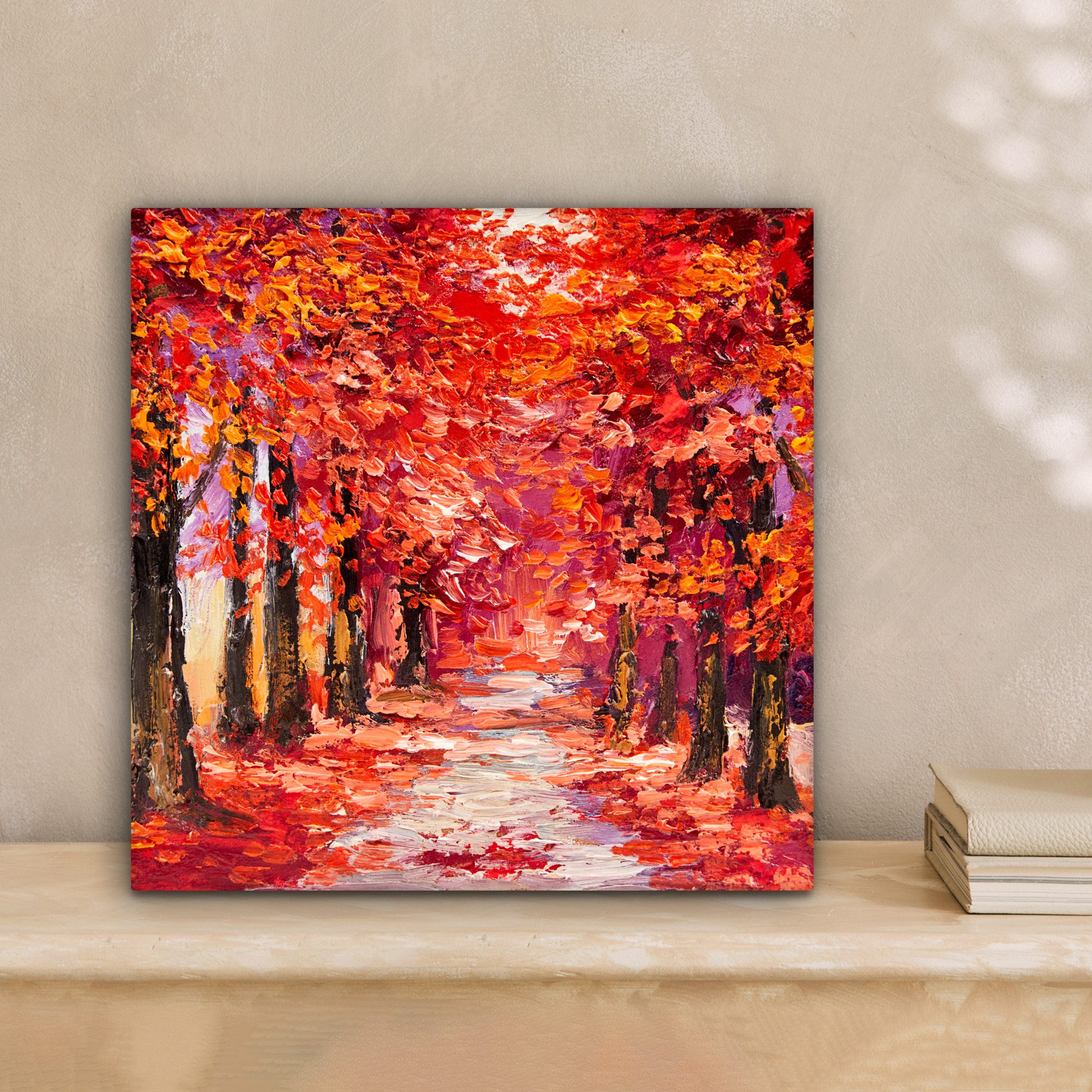 OneMillionCanvasses® Leinwandbild Kunstdrucke - Bäume - Herbst - Ölfarbenop günstig online kaufen