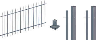 Alberts Metallzaun Chaussee verstellbar, Höhe: 100 cm, Gesamtlänge: 4 - 10 m, zum Aufschrauben