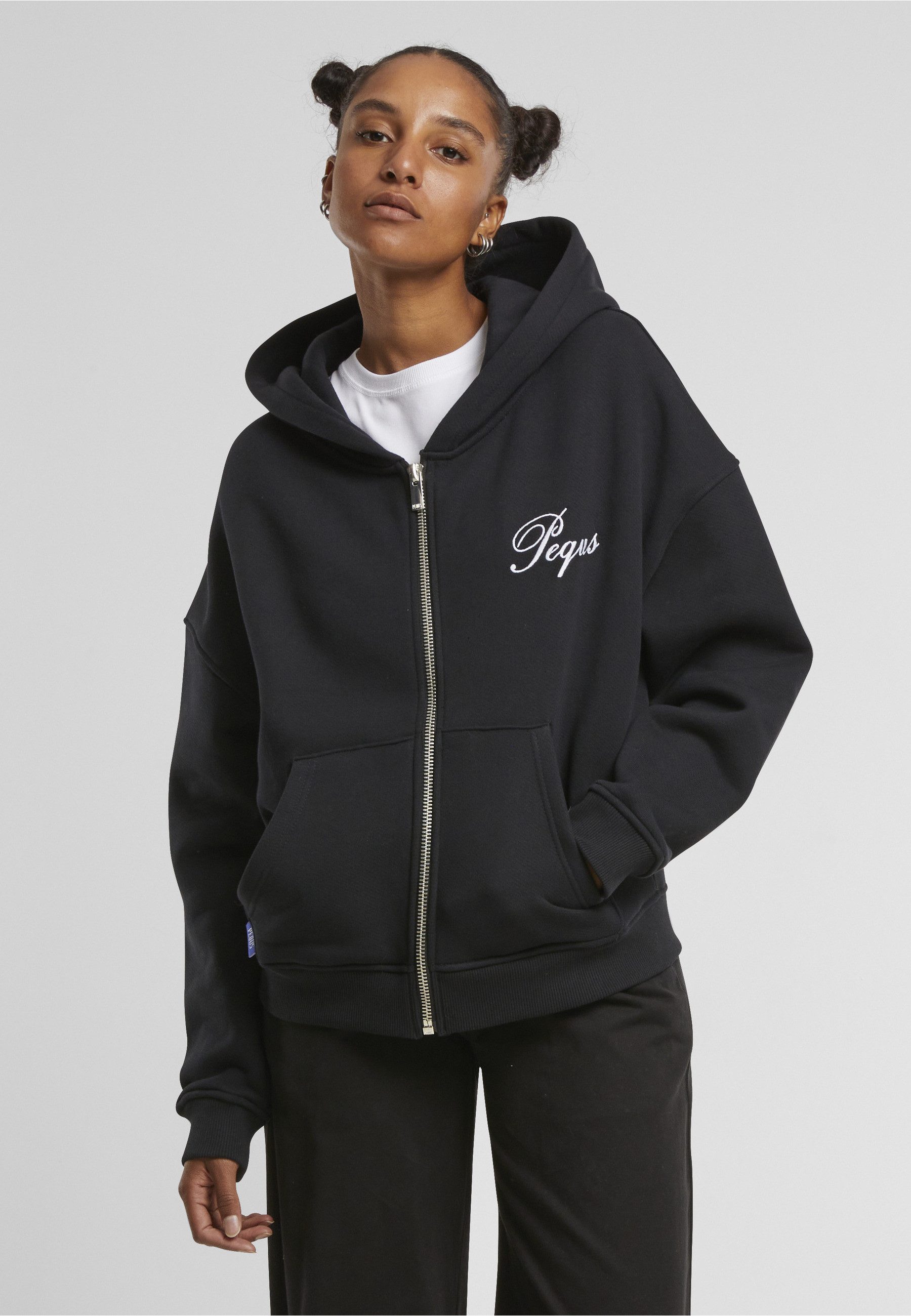 PEQUS Kapuzensweatshirt PEQUS PEQUS Cropped Handwritten Logo Zip Hoodie