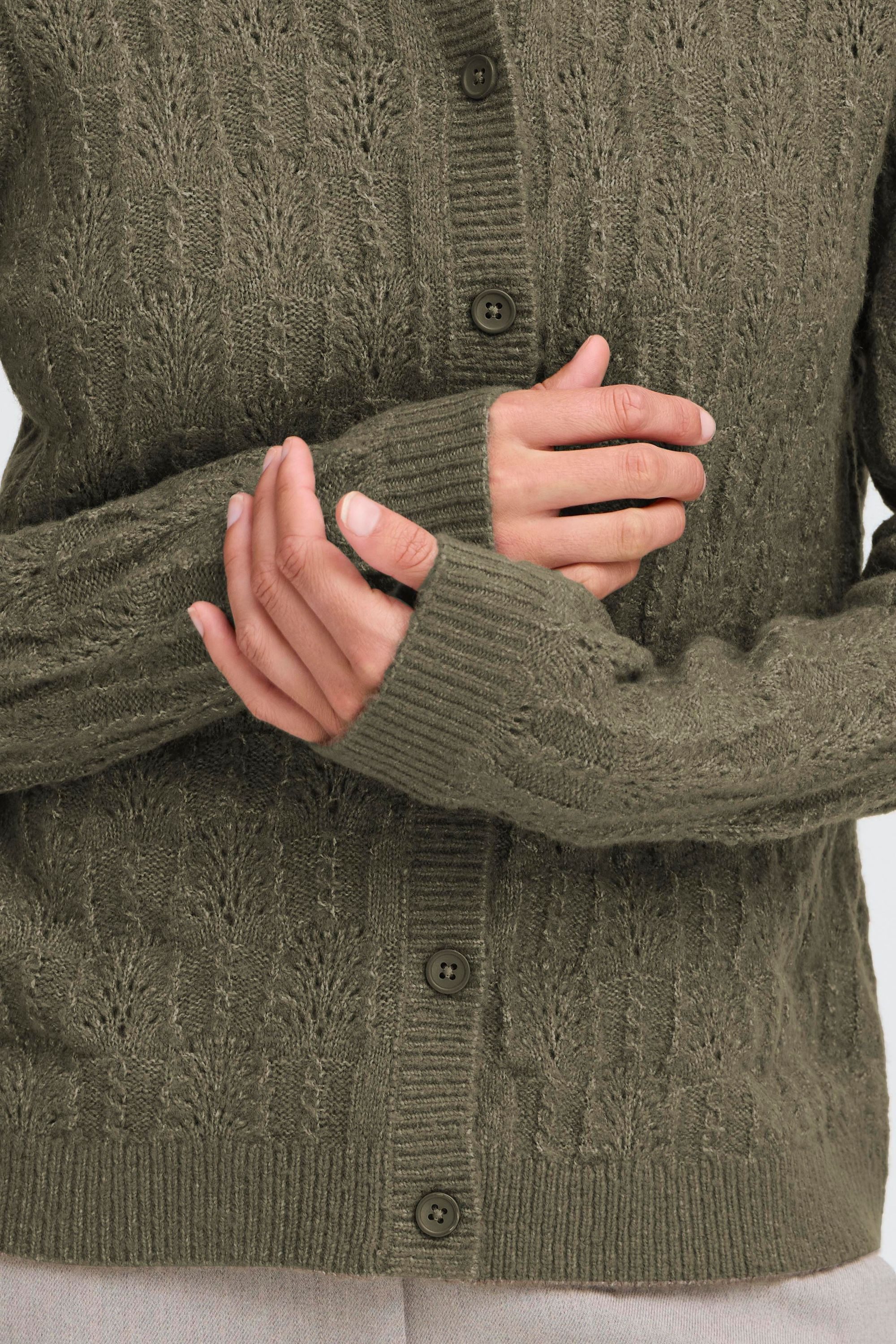 OXMO Strickjacke OXSinva Süßer Cardigan mit Strickmuster
