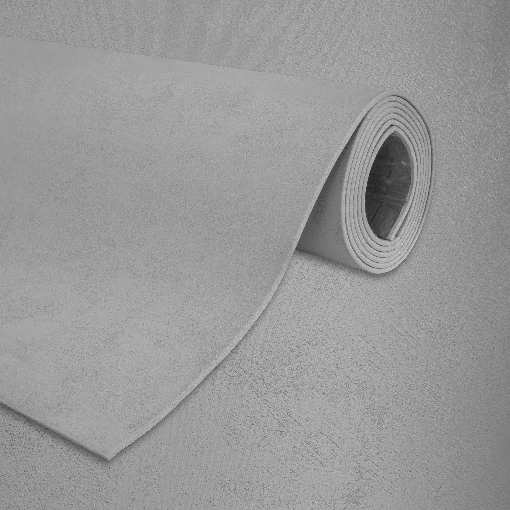 Hexim Isoliertapete, (selbstklebende Isoliertapete 1,82 m² Wandisolierung 280x65cm schalldämmend 4mm dekorativ 2in1 Tapete Dämmung Isoliereffekt (1 Rolle Nebelgrau, hellgrau Zementstruktur)