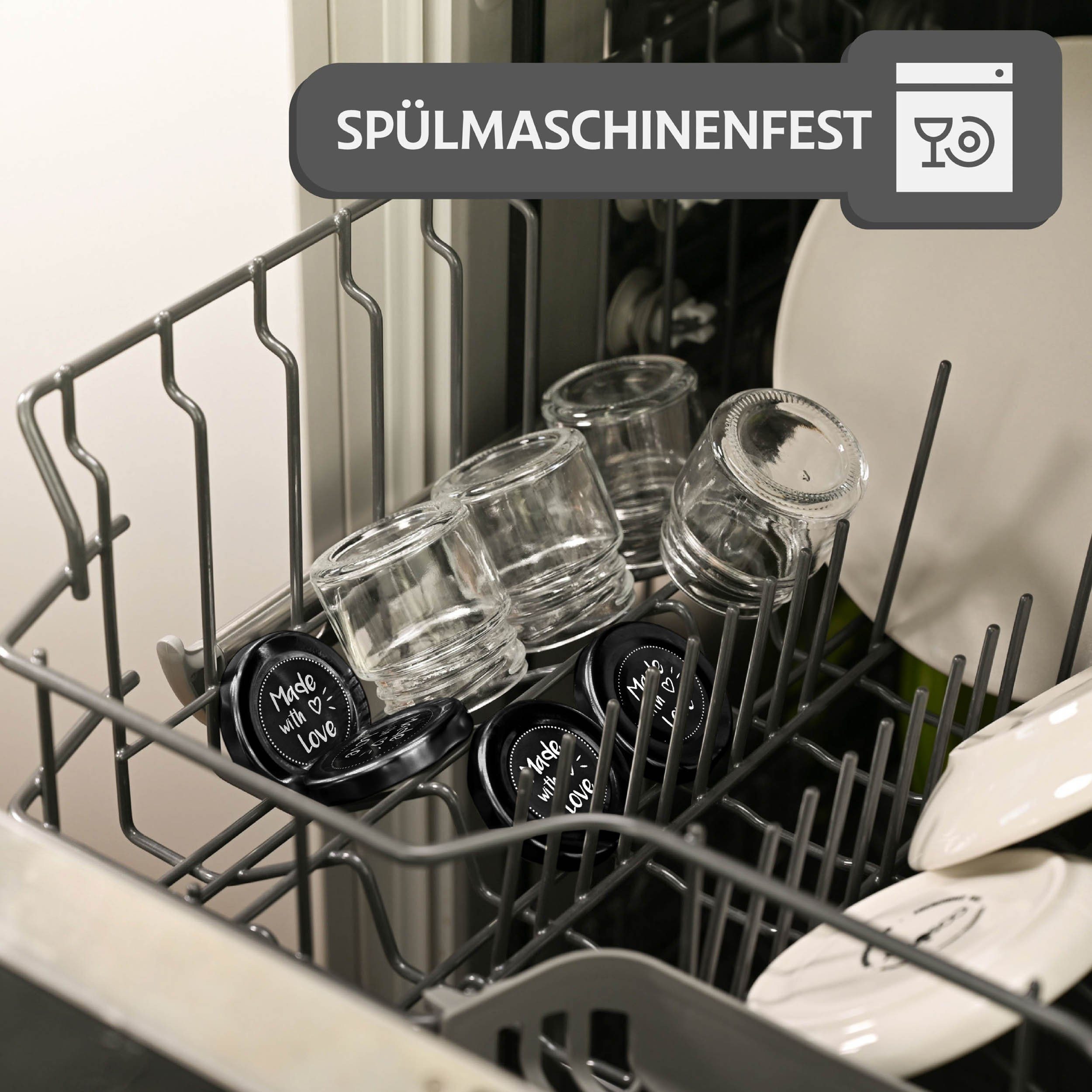 Praknu Einmachglas 24 Kleine Marmeladengläser Mini Gläser mit Deckel, 50 ml, Etiketten, Glas, Metalldeckel, (Set, 24-tlg., 24 Einkochgläser, 24 Etiketten, Stift – Bild 5 von 5