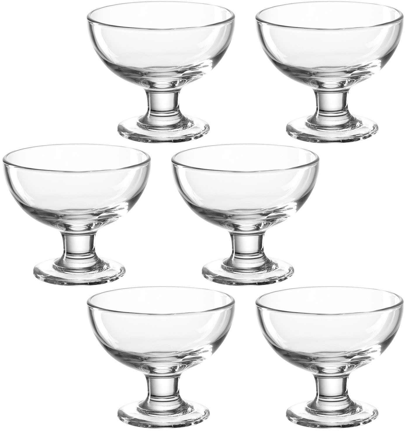 LEONARDO Servierschale CUCINA, Glas, auf Fuß, 360 ml, 4er Set