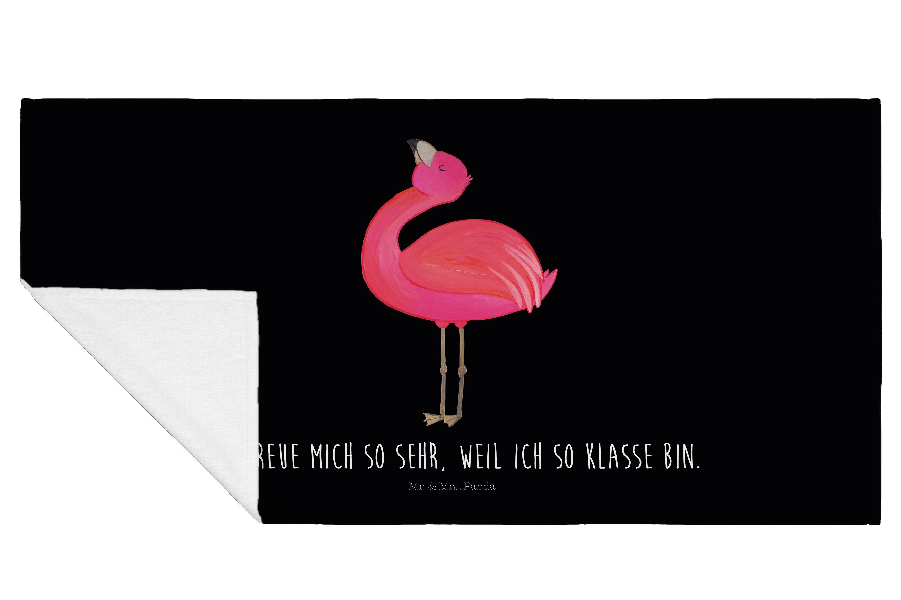 Badehandtuch, Flamingo (1-St) Schwarz Mrs. Handtuch Mr. Selbstliebe, stolz & - Panda Geschenk, - Kinde,