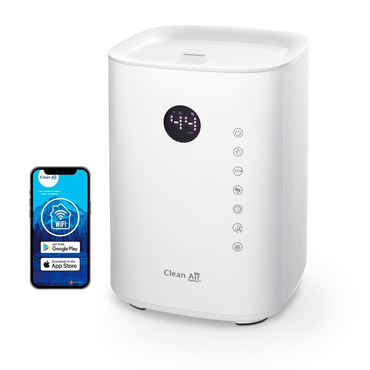 Clean Air Optima Luftbefeuchter CA-604W Smart Top Filling, 3,8 l Wassertank, Clean Air Optima® App