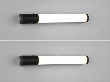 meineWunschleuchte Spiegelleuchte, LED fest integriert, Warmweiß, 2er Set LED Bad-lampe Schminklicht mit Steckdose & Schalter B 41,5cm