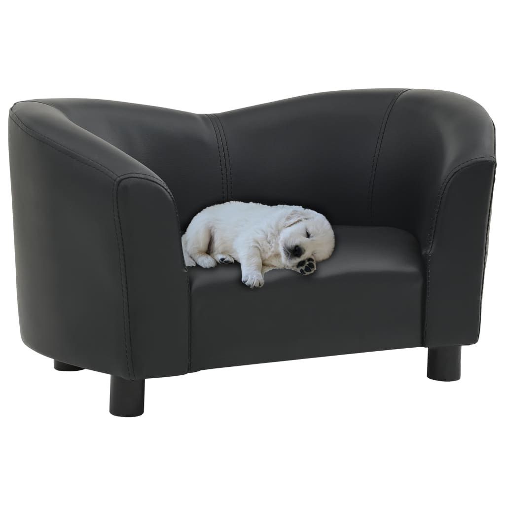 vidaXL Hundekorb NA Hundesofa Schwarz 67x41x39 cm Kunstleder