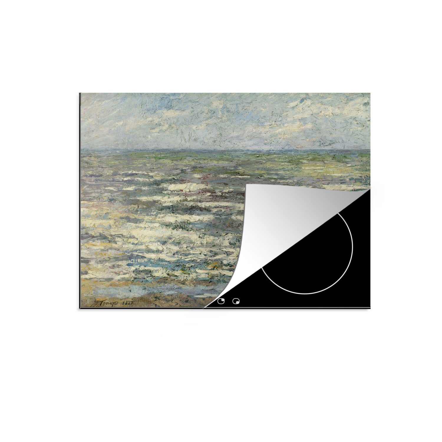 Ceranfeldabdeckung Herdblende-/Abdeckplatte Vinyl, Arbeitsfläche - nutzbar, Meer (1 von MuchoWow Das cm, Gemälde Jan Toorop, tlg), Mobile 60x52