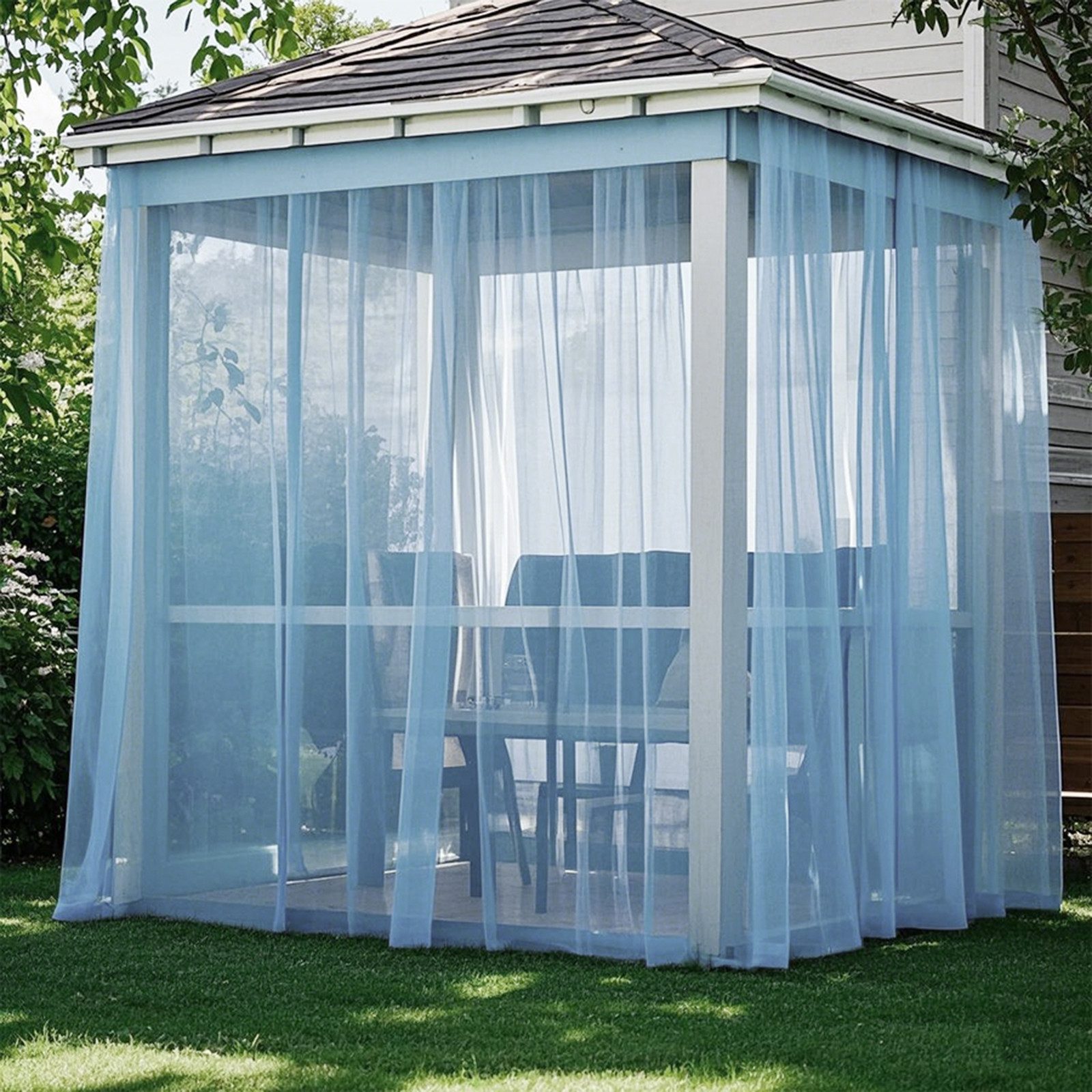 BTTO V&G Vorhang Moskitonetz,Outdoor Vorhang,DIY Größe (1 St), transparent, Insektenschutz,für Garten Balkon Patio Porch Pool Wohnzimme