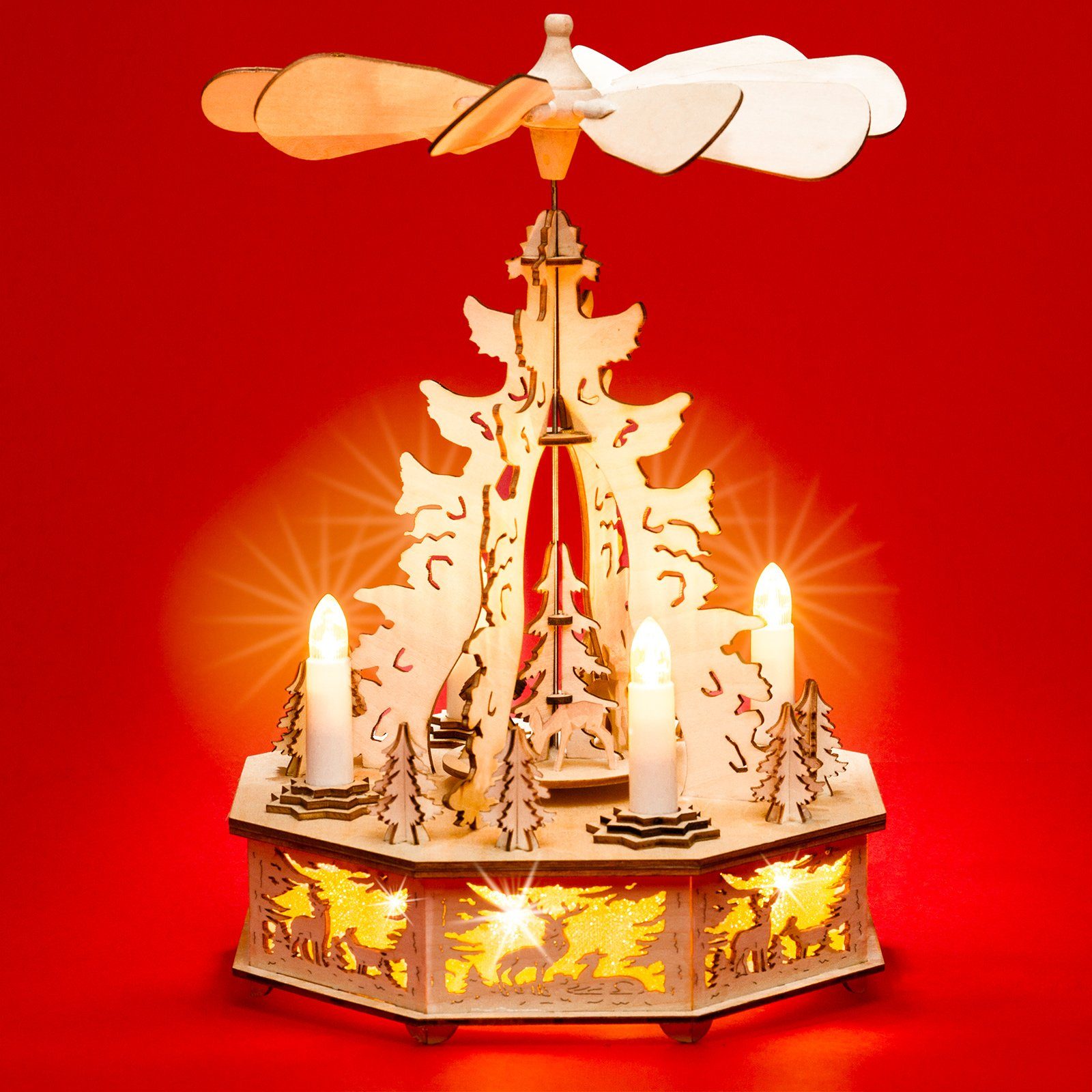 SIKORA Weihnachtspyramide mit LED Beleuchtung und elektrischem Antrieb Pyra günstig online kaufen