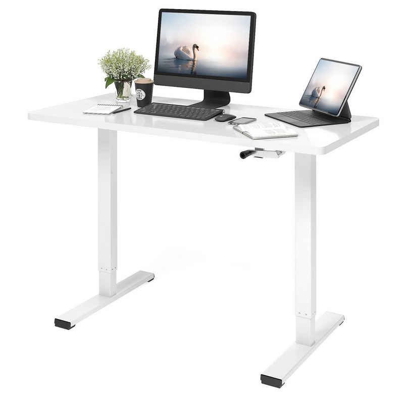 FLEXISPOT Schreibtisch H1, Höhenverstellbarer Schreibtisch mit Handkurbelsteuerung, 120*60cm